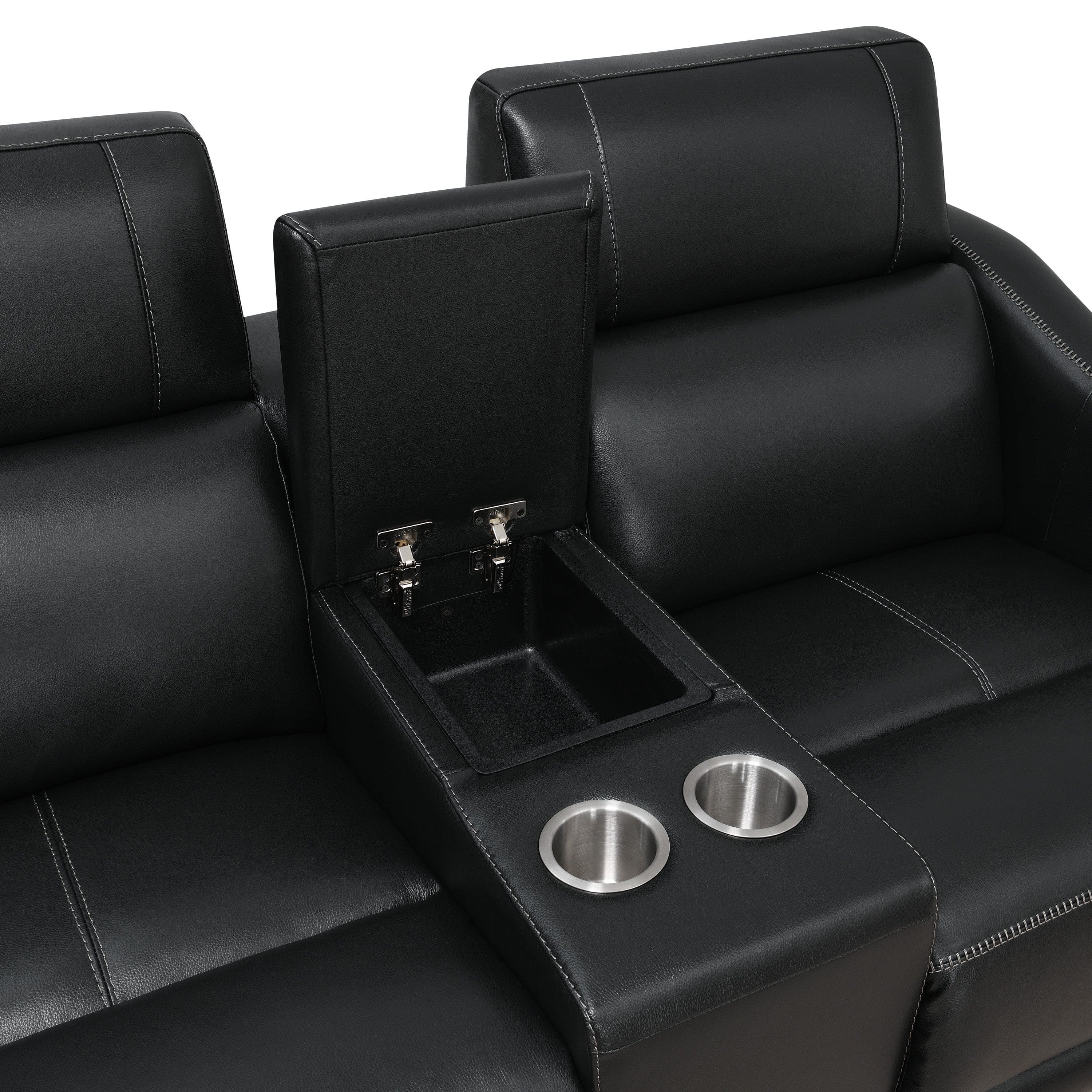 Transitional Dual-Power Leather Loveseat - Reclining Seats, Top Grain Leather, High-Leg Design - Compact and Comfortable