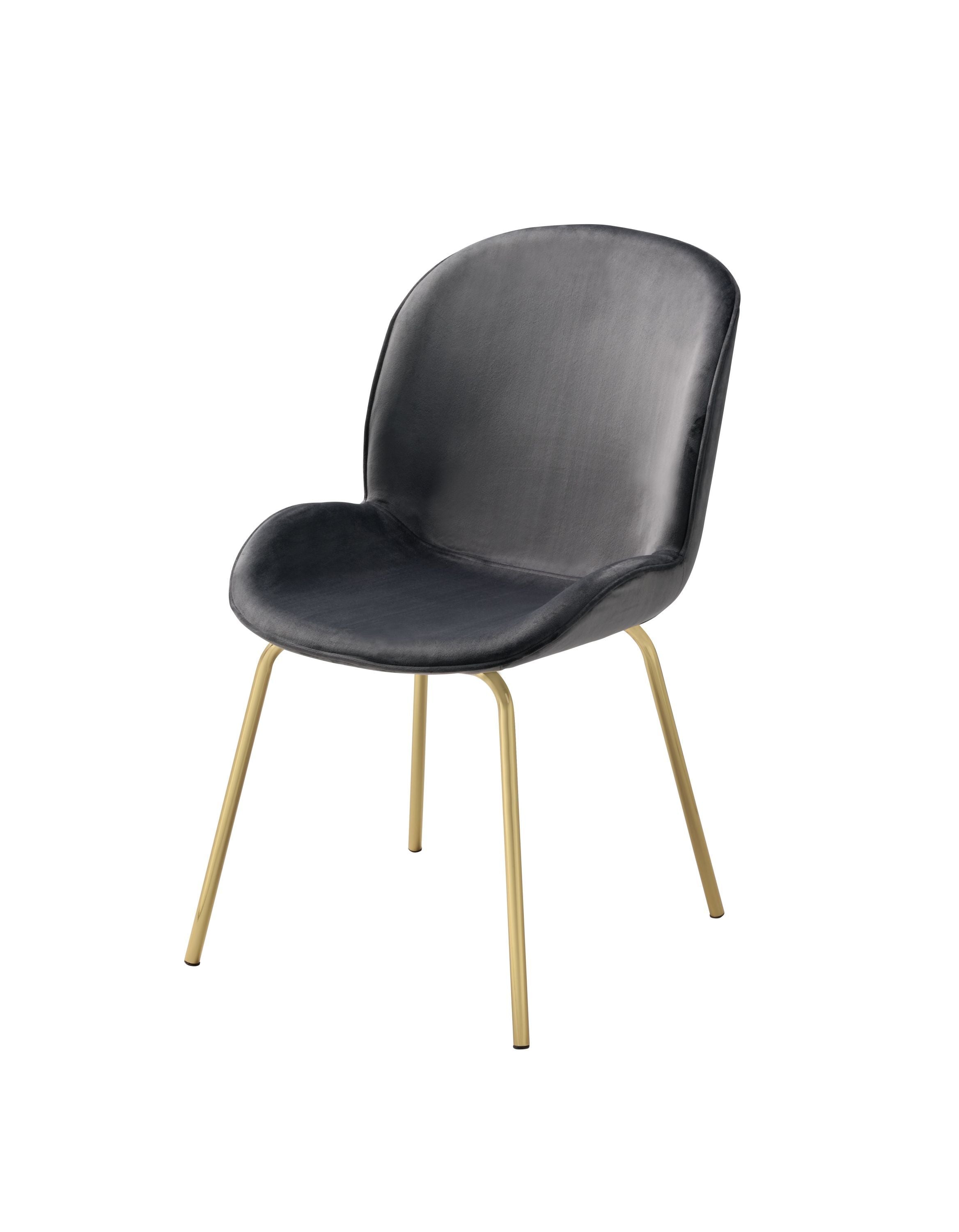 ACME Chuchip Side Chair (Set-2) in Gray Velvet & Gold 72948