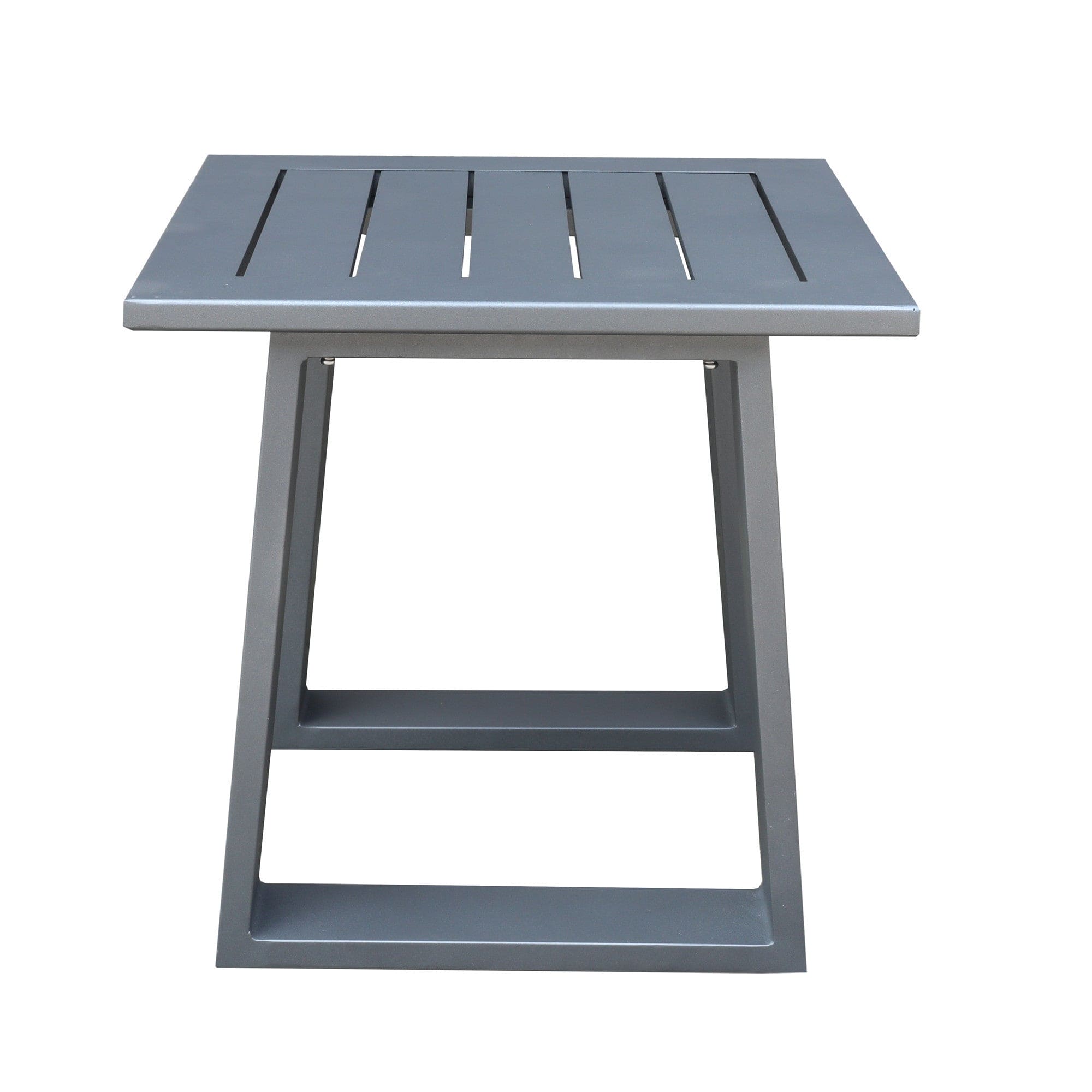 Outdoor Indoor Aluminum Square End Table/Side Table, Powdered Pewter