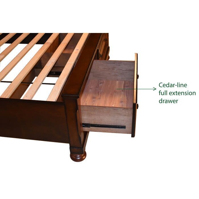 Baltimore King Storage Platform Bed Made with Wood in Dark Walnut