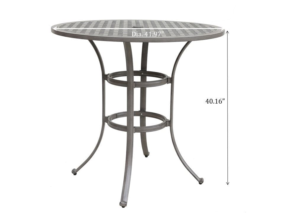 42 Inches Cast Aluminum Round Bar Table