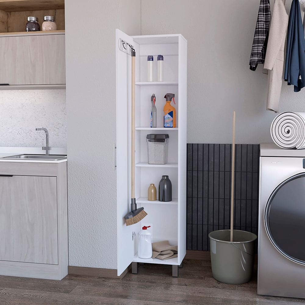 Storage Cabinet Buccan, Five Shelves, White Finish