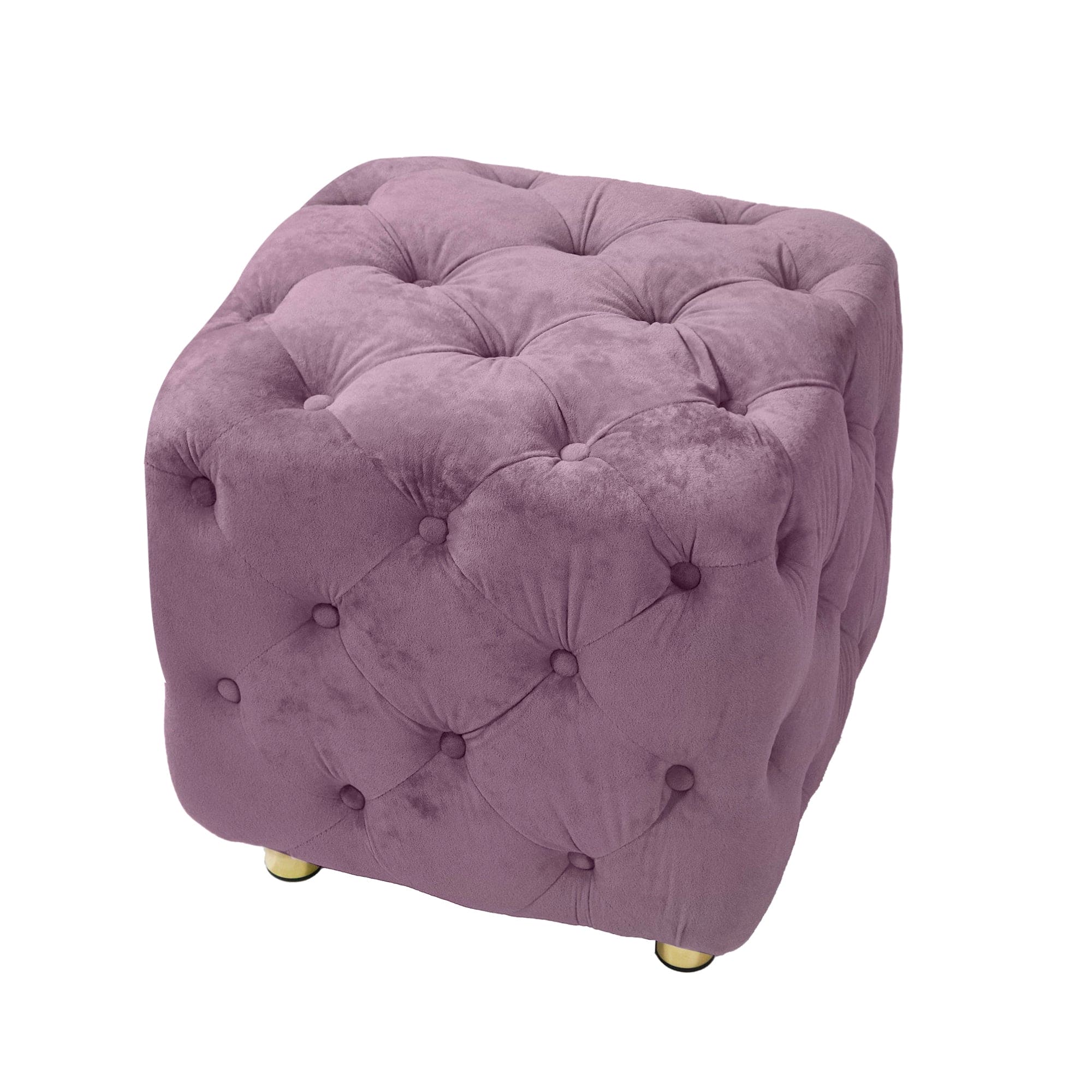 Purple Modern Velvet Upholstered Ottoman, Exquisite Small End Table, Soft Foot Stool,Dressing Makeup Chair, Comfortable Seat for Living Room, Bedroom, Entrance