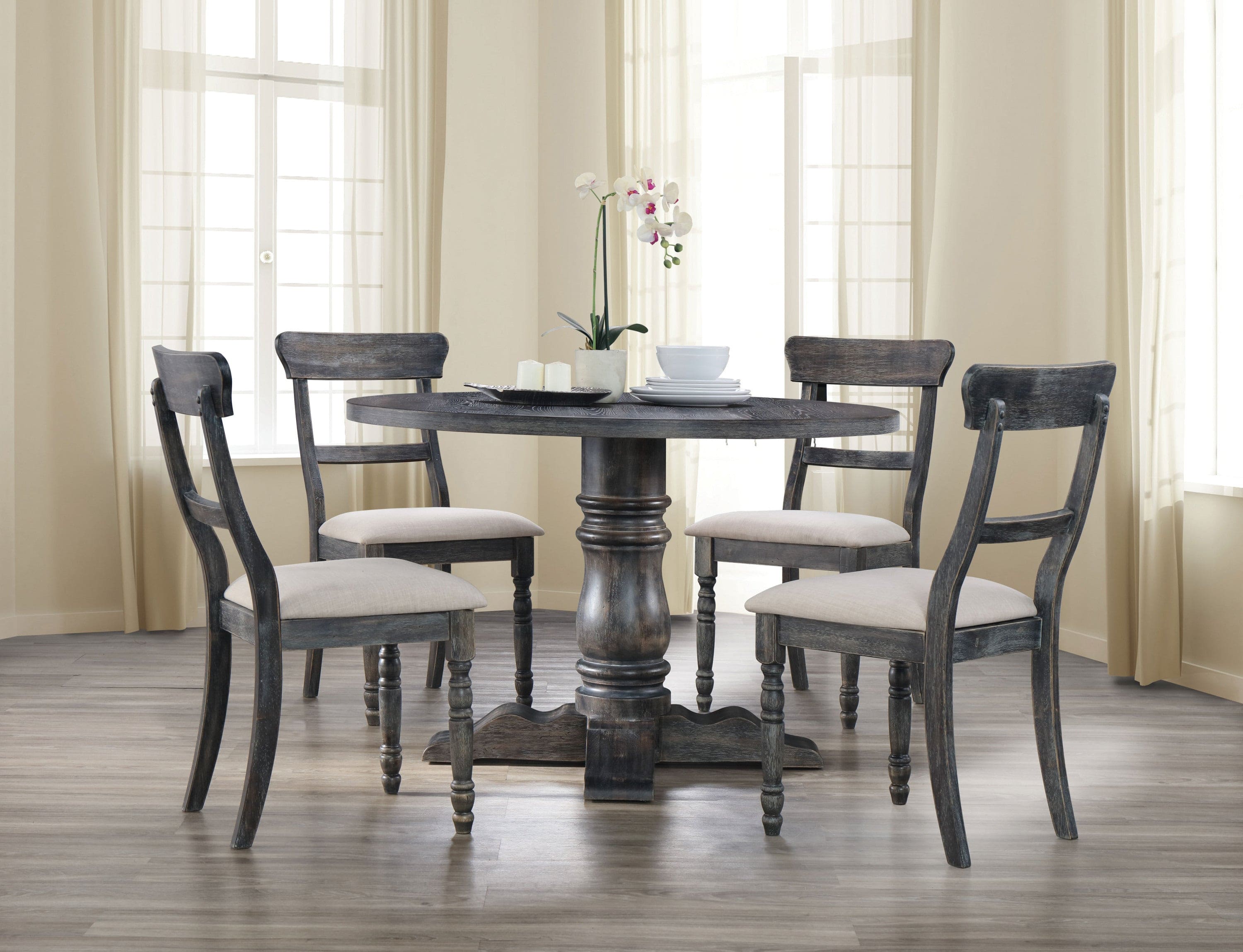 ACME Leventis Dining Table in Weathered Gray 74640