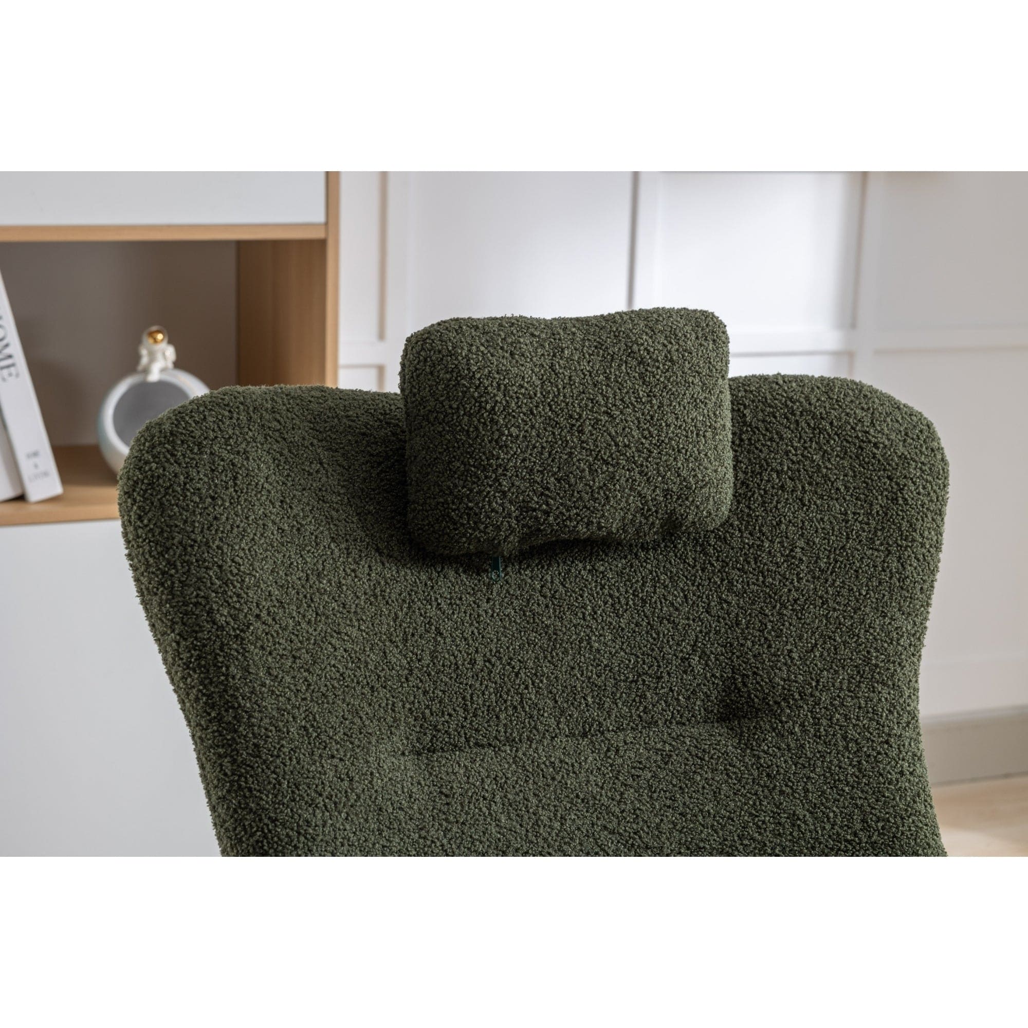 35.5 inch Rocking Chair with Pocket, (dark green)