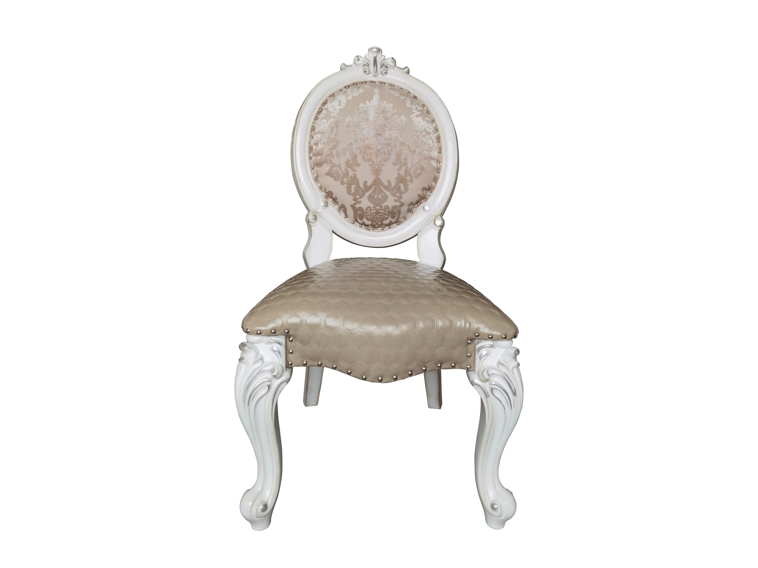 ACME Versailles  Side Chair (Set-2), PU & Bone White Finsih DN01389