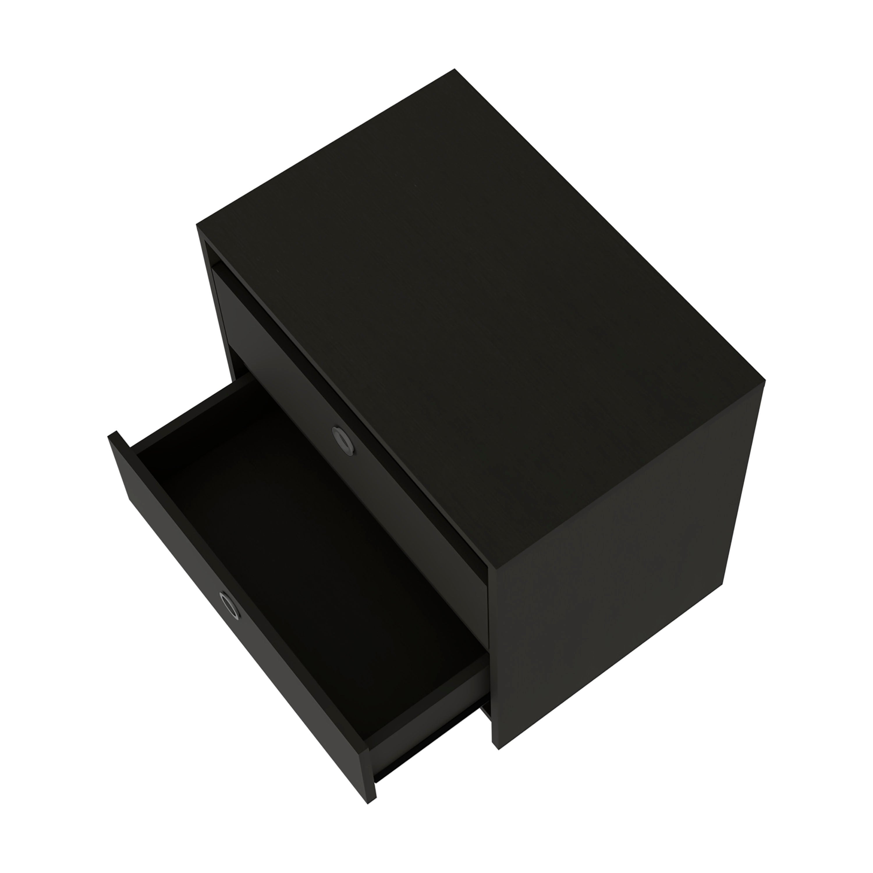 Nightstand Dreams, Two Drawers, Black Wengue Finish