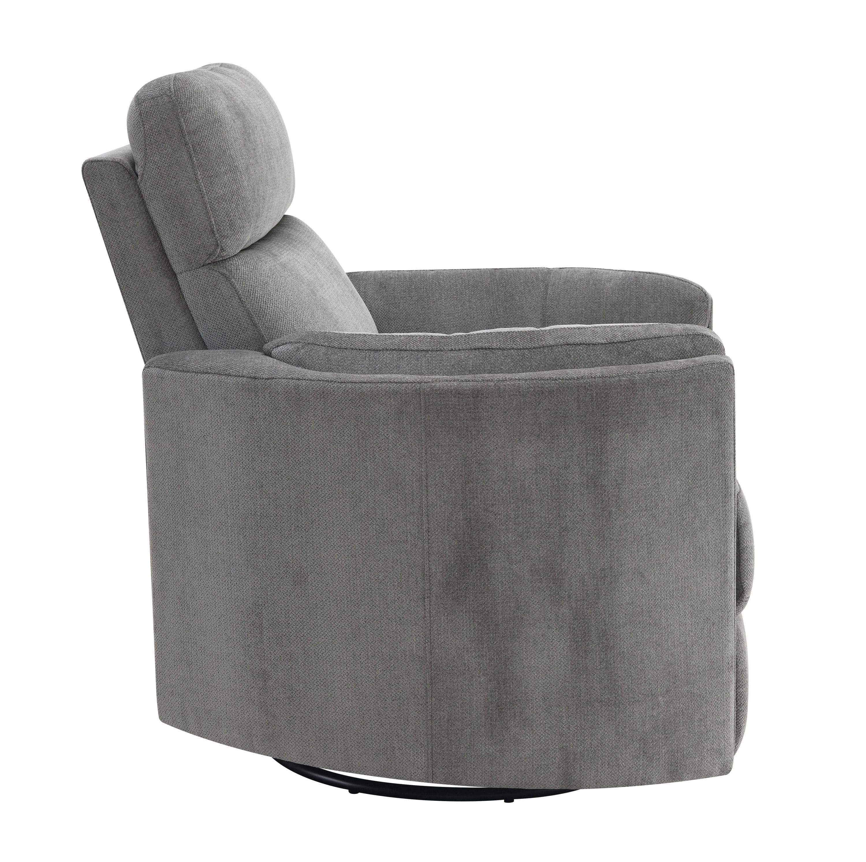 ACME Sagen Glider Recliner w/Swivel, Charcoal Chenille LV01879