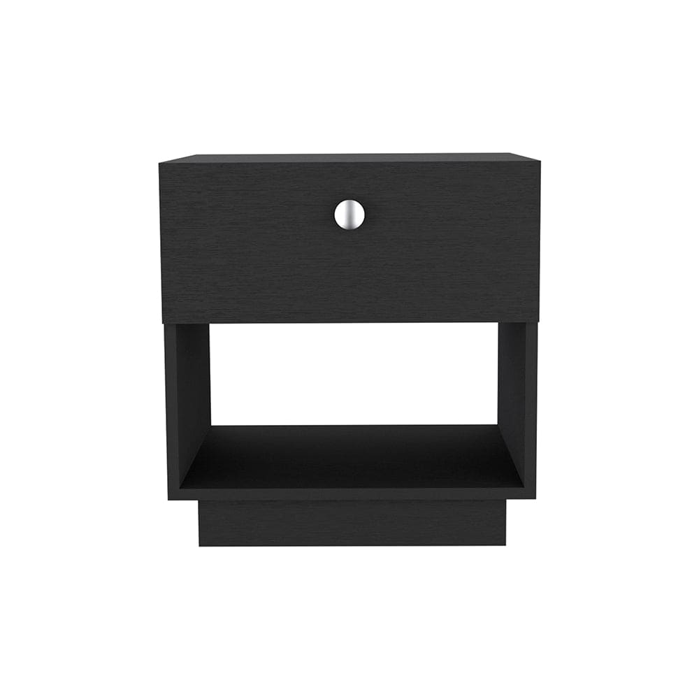 Nightstand Viliigili, One Drawer, Black Wengue Finish