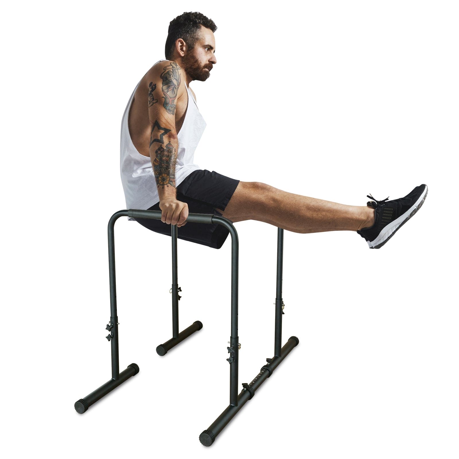 Power Tower Dip Station with Bench Pull Up Bar Stand Adjustable Height Heavy Duty Multi-Function Fitness Training Equipment