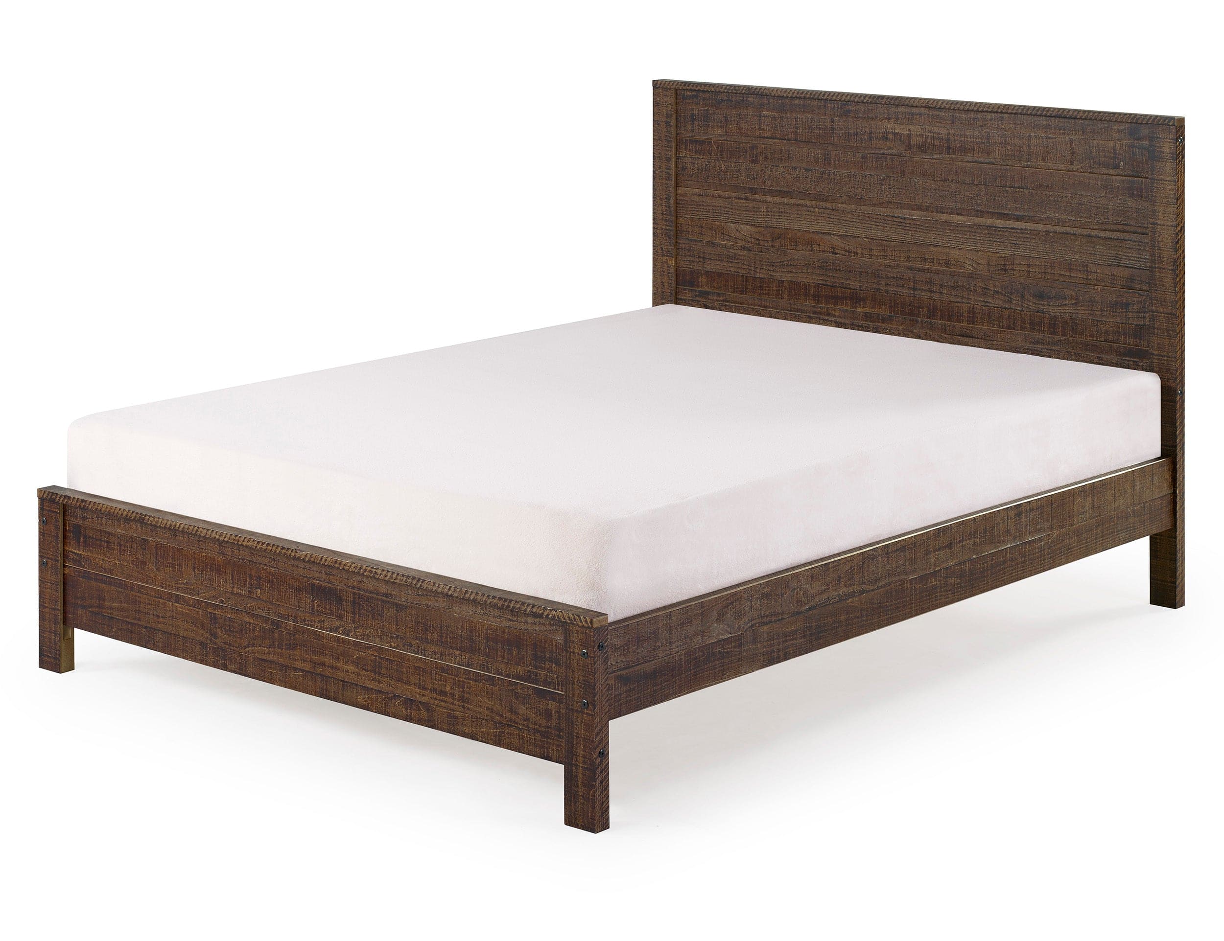 Yes4wood Albany Solid Wood Espresso Bed, Modern Rustic Wooden Twin Size Bed Frames Box Spring Needed