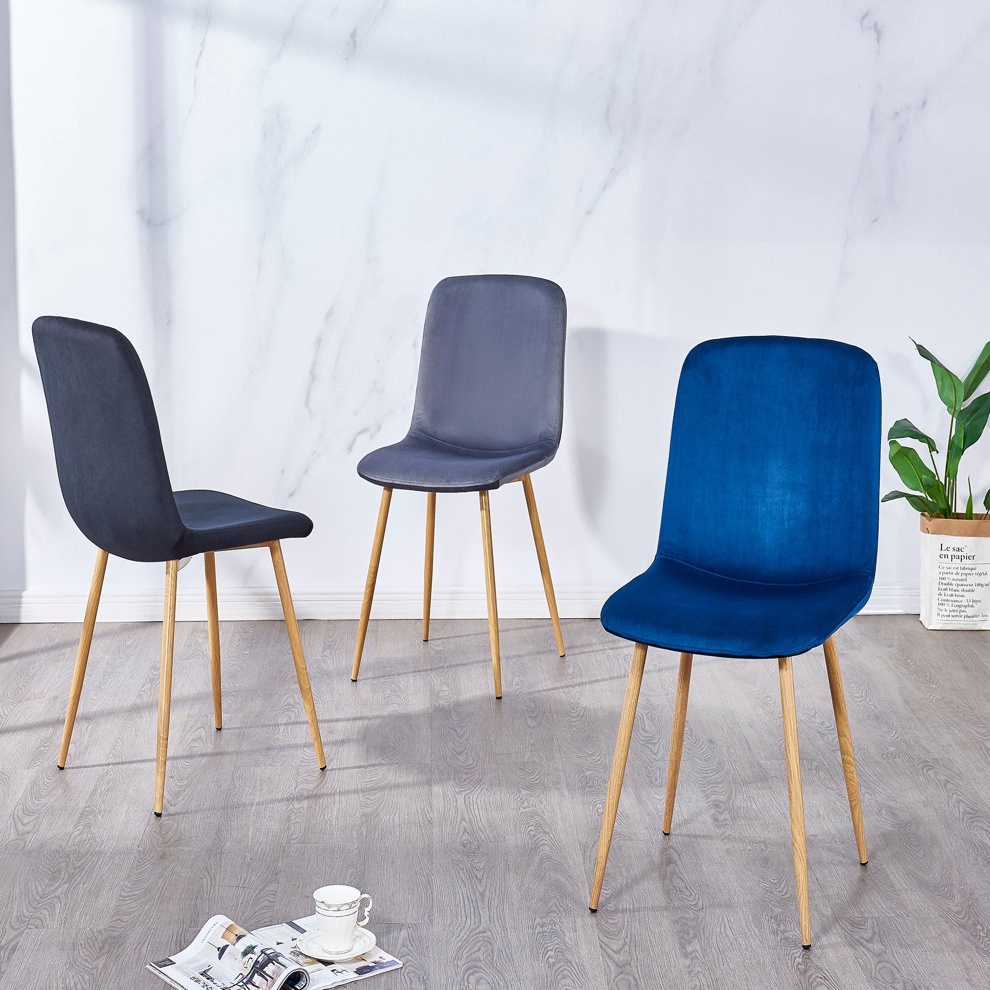 Dining Chair 4PCS（BLUE），Modern style，New technology.Suitable for restaurants, cafes, taverns, offices, living rooms, reception rooms.