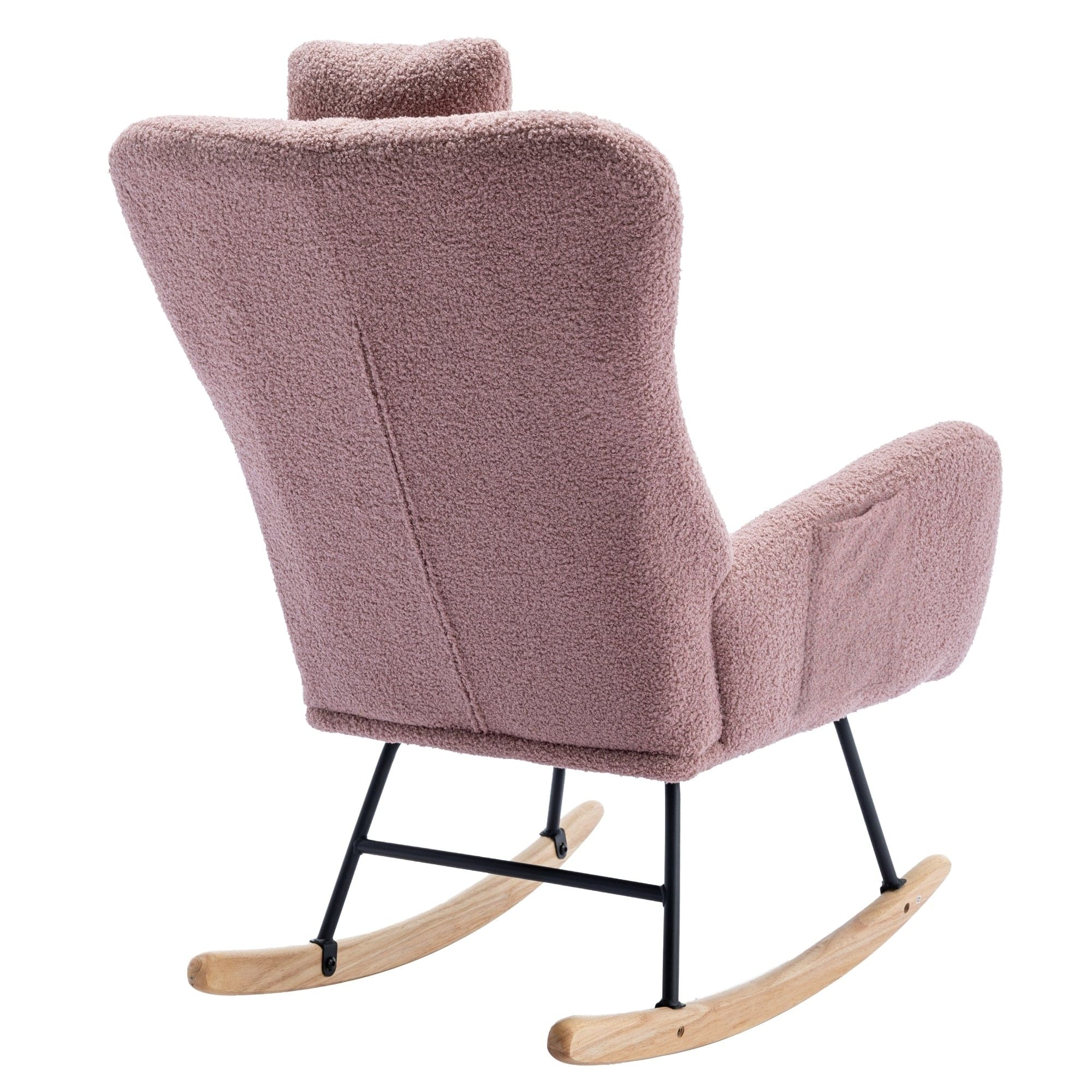 35.5 inch Rocking Chair with Pocket, (pink)