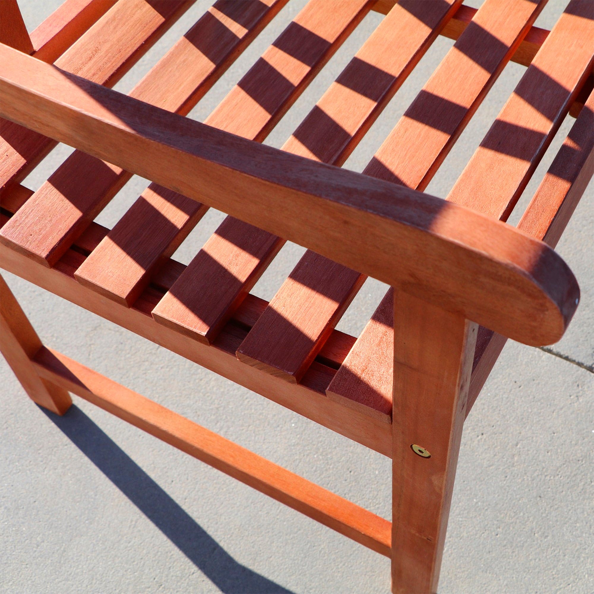 Lazarus Reddish Brown Tropical Wood Patio Armchair