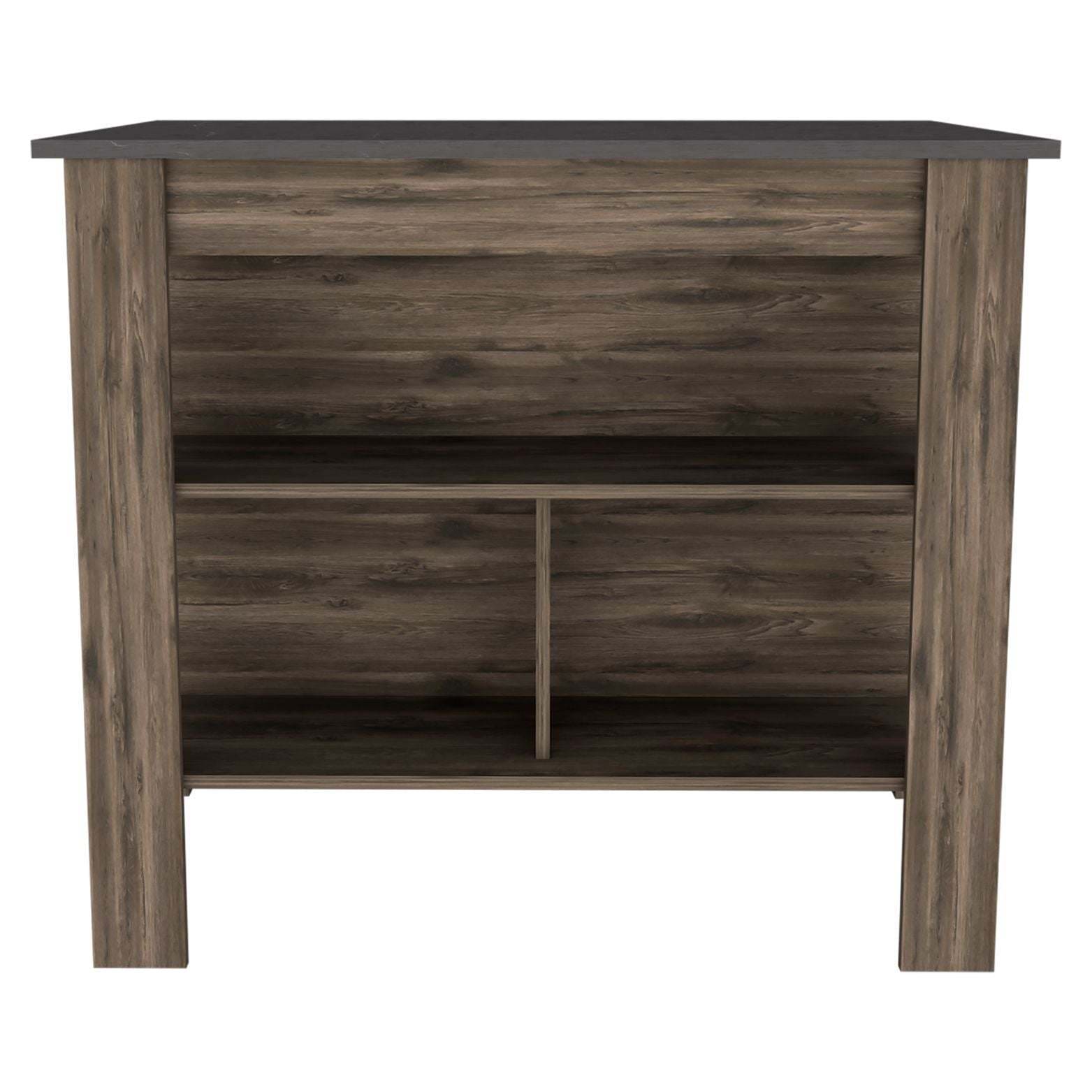 DEPOT E-SHOP Delos Kitchen Island, Four Legs, Three Shelves, Dark Brown / Onix