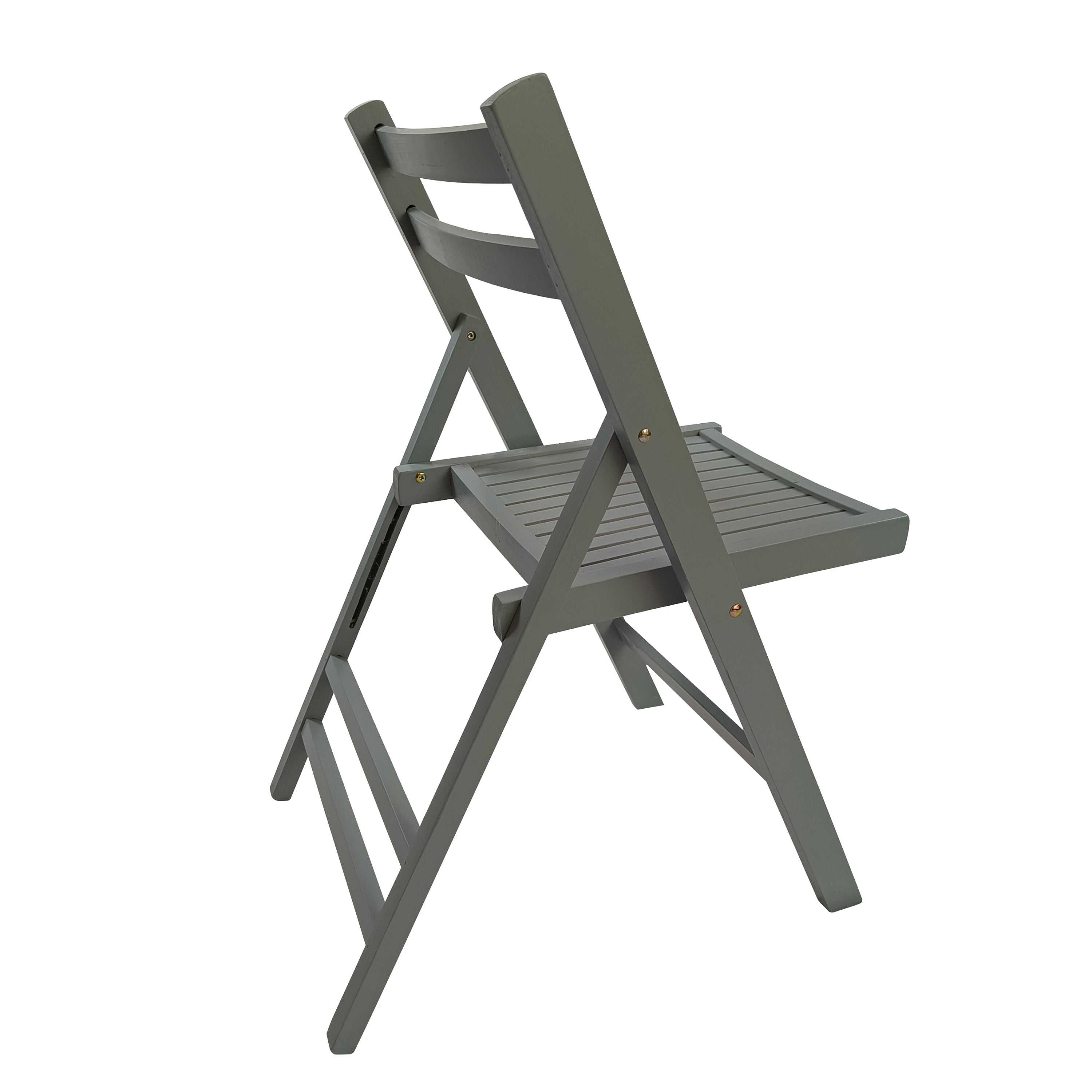 Furniture Slatted Wood Folding Special Event Chair - Gray, Set of 4, FOLDING CHAIR, FOLDABLE STYLE