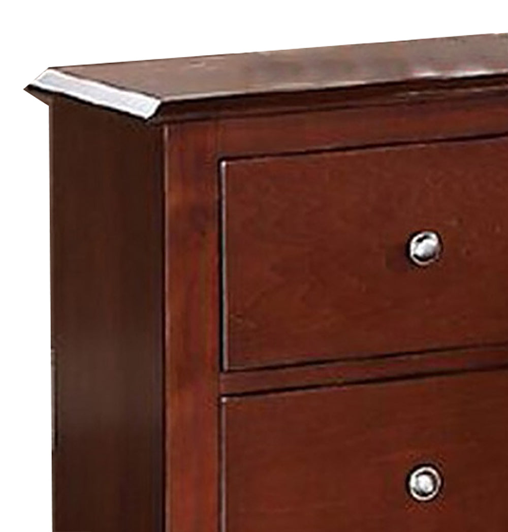 Selma Nightstand With 2 Drawers Storage In Brown Finish