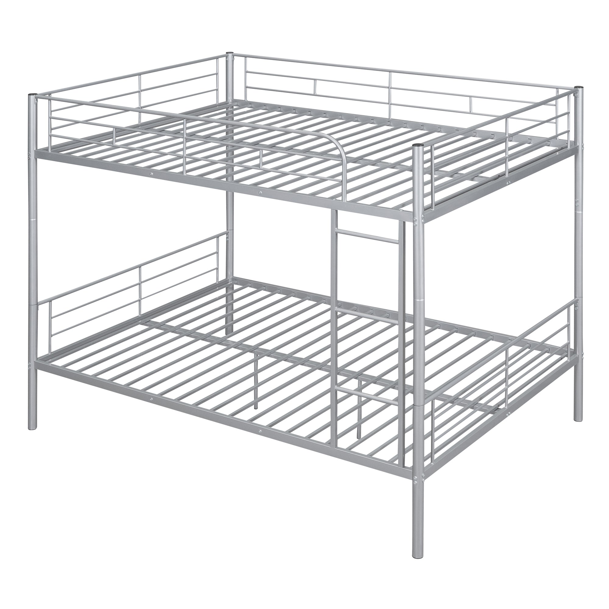 Full Over Full Metal Bunk Bed, Sliver