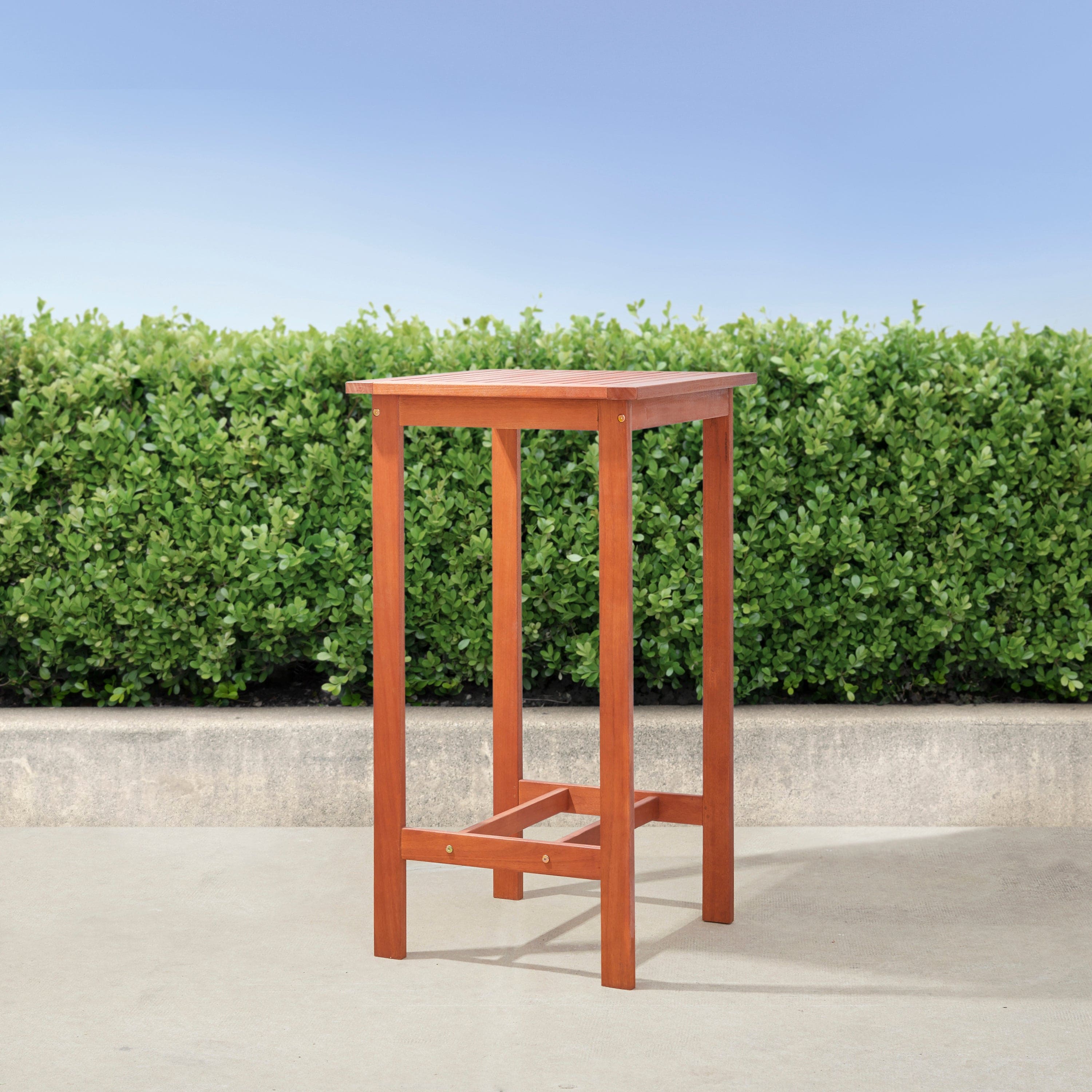 Emilio Reddish Brown Tropical Wood Bar Table