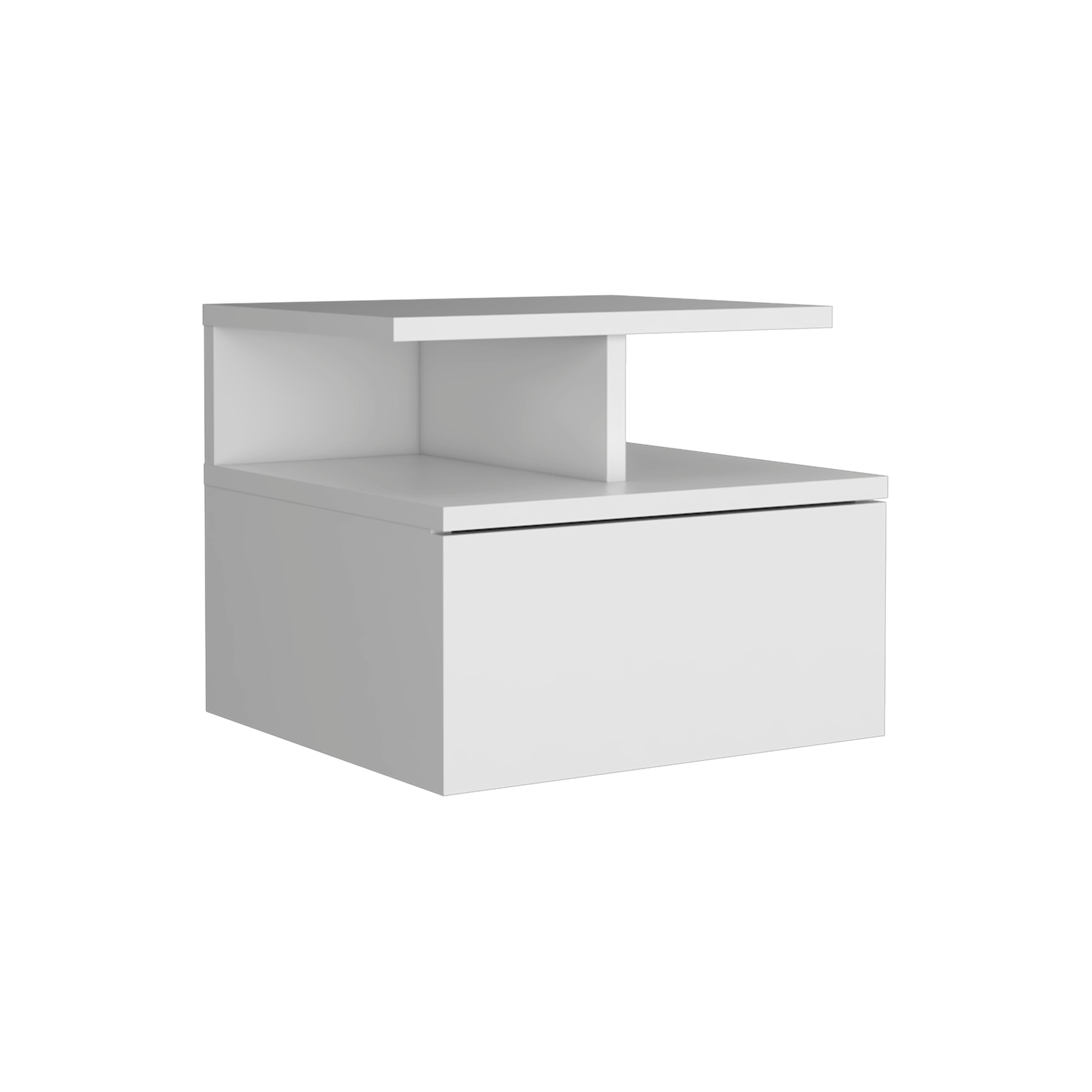 Floating Nightstand Flopini, One Drawer, White Finish