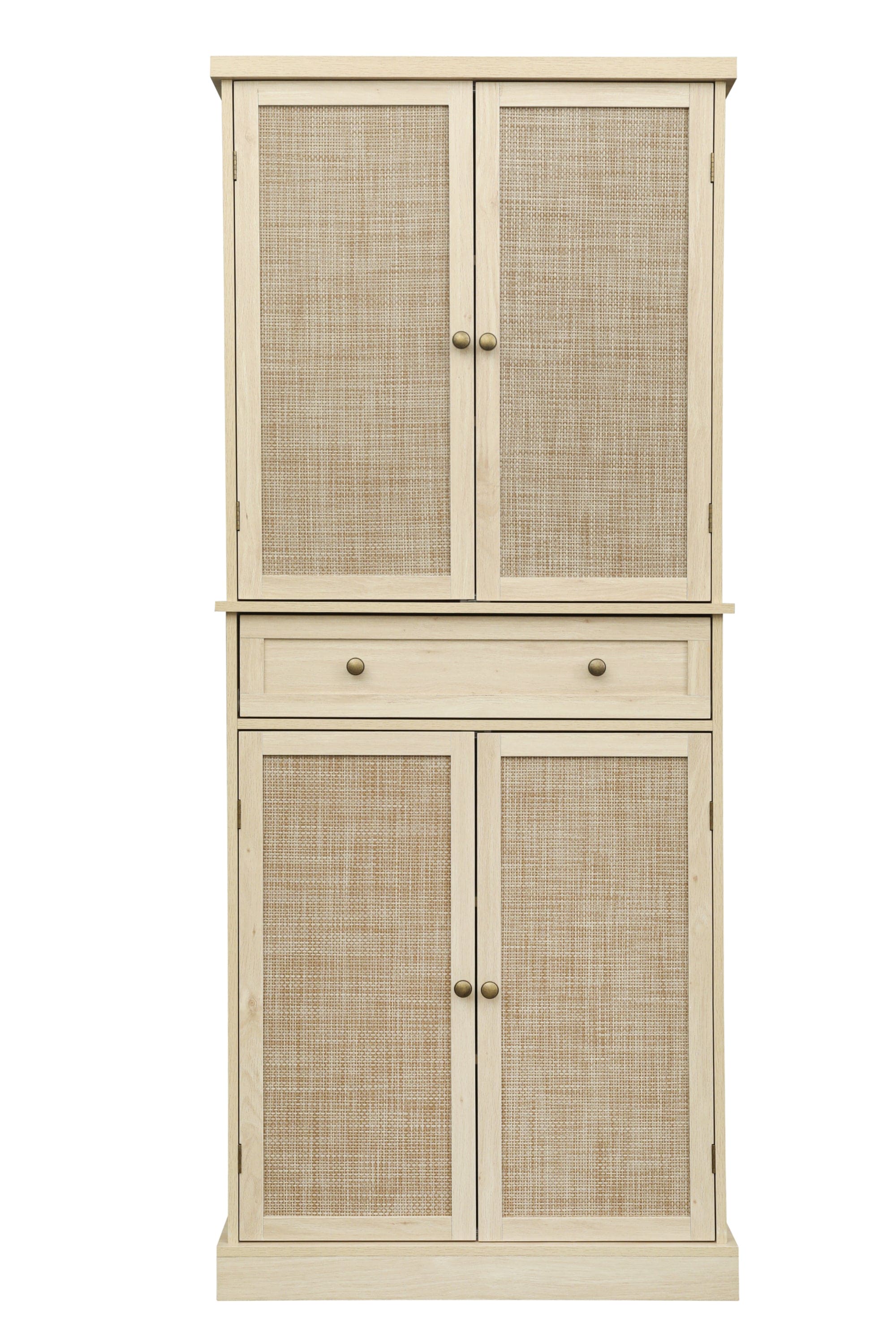 4 Door Cabinet with 1 Drawer, with 4 Adjustable Inner Shelves, Storage Cabinet