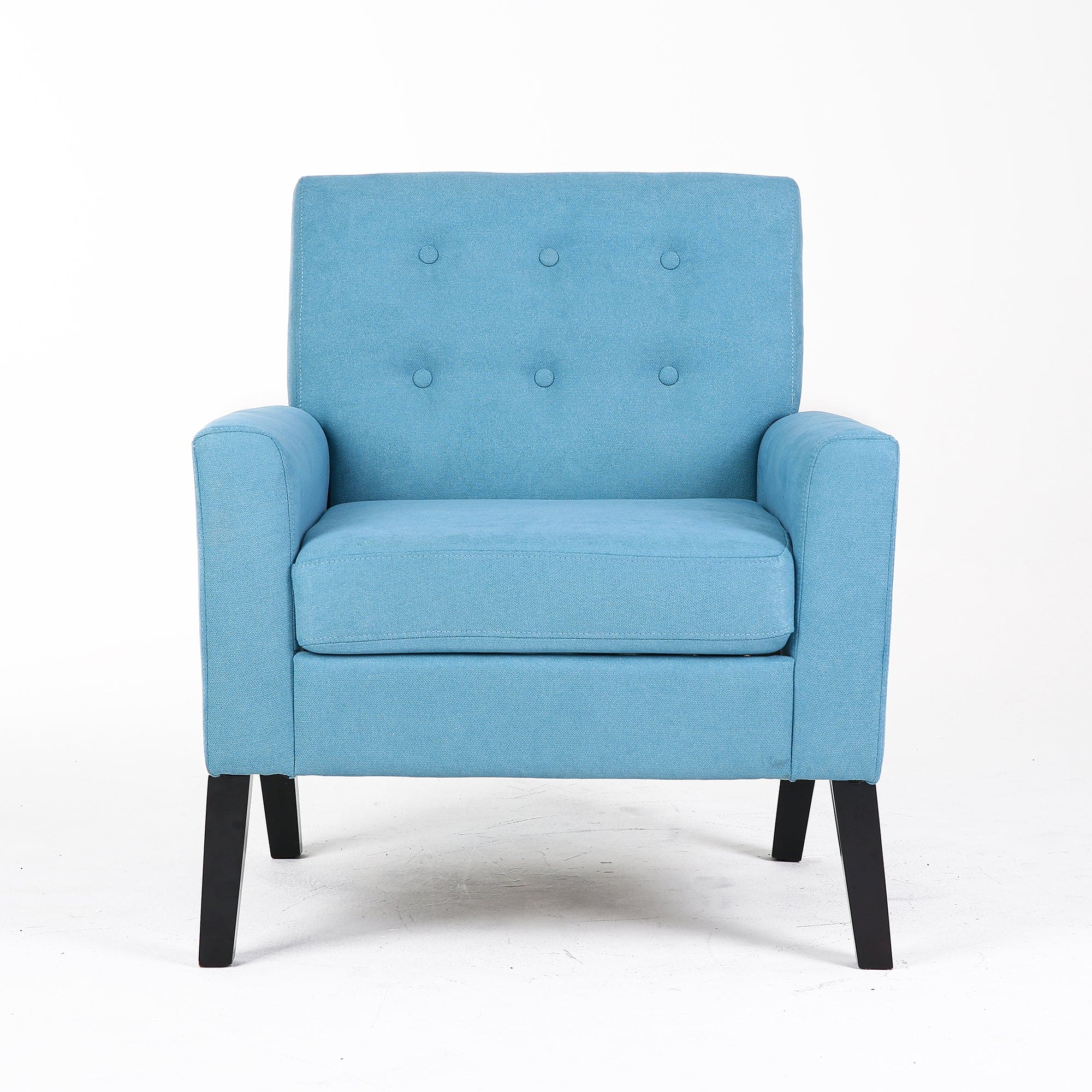 Fabric Accent Chair for Living Room, Bedroom Button Tufted Upholstered Comfy Reading Accent Chairs Sofa (Blue)