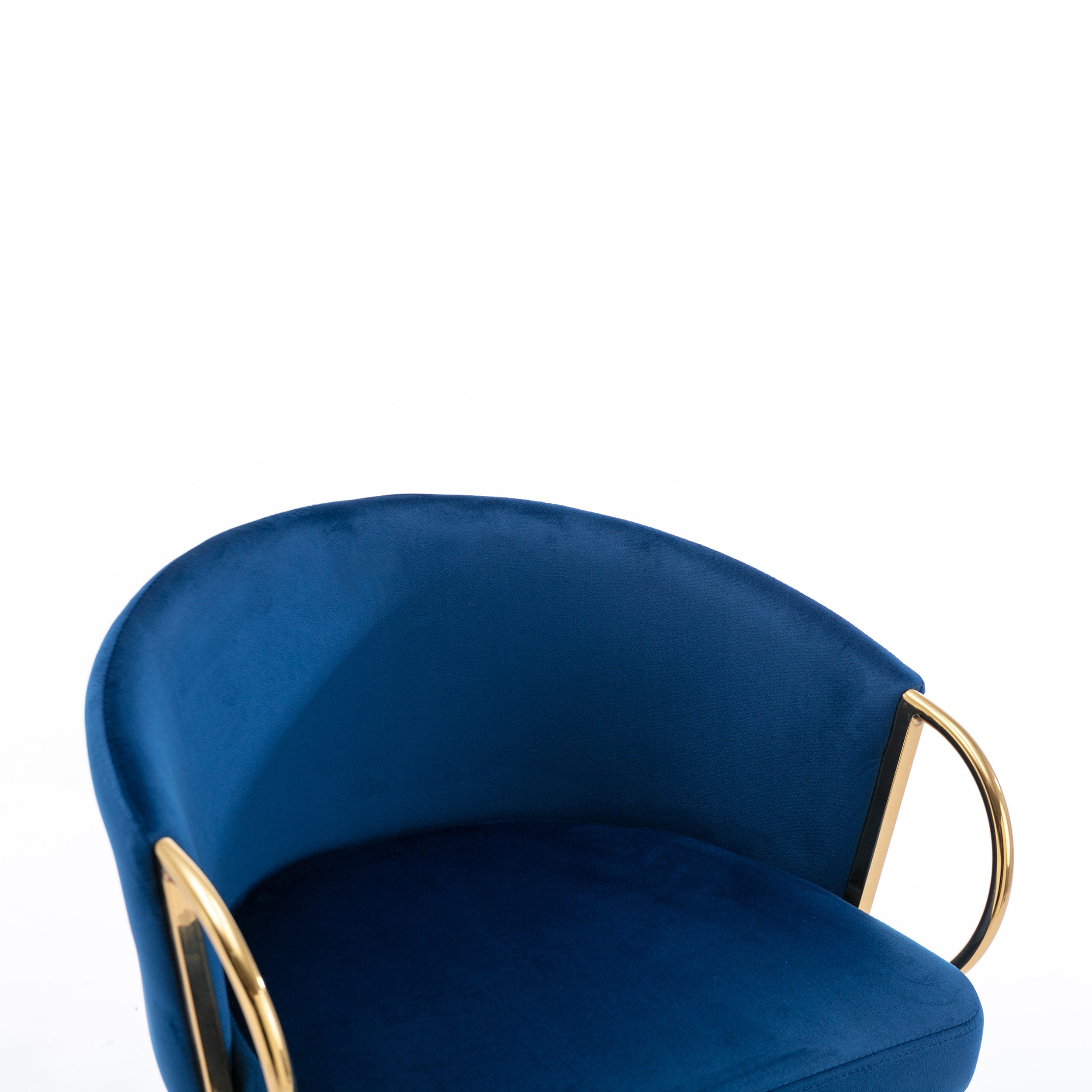 26 Inch Set of 2 Bar Stools,with Chrome Footrest Velvet + Golden Leg Simple Bar Stool,BLUE