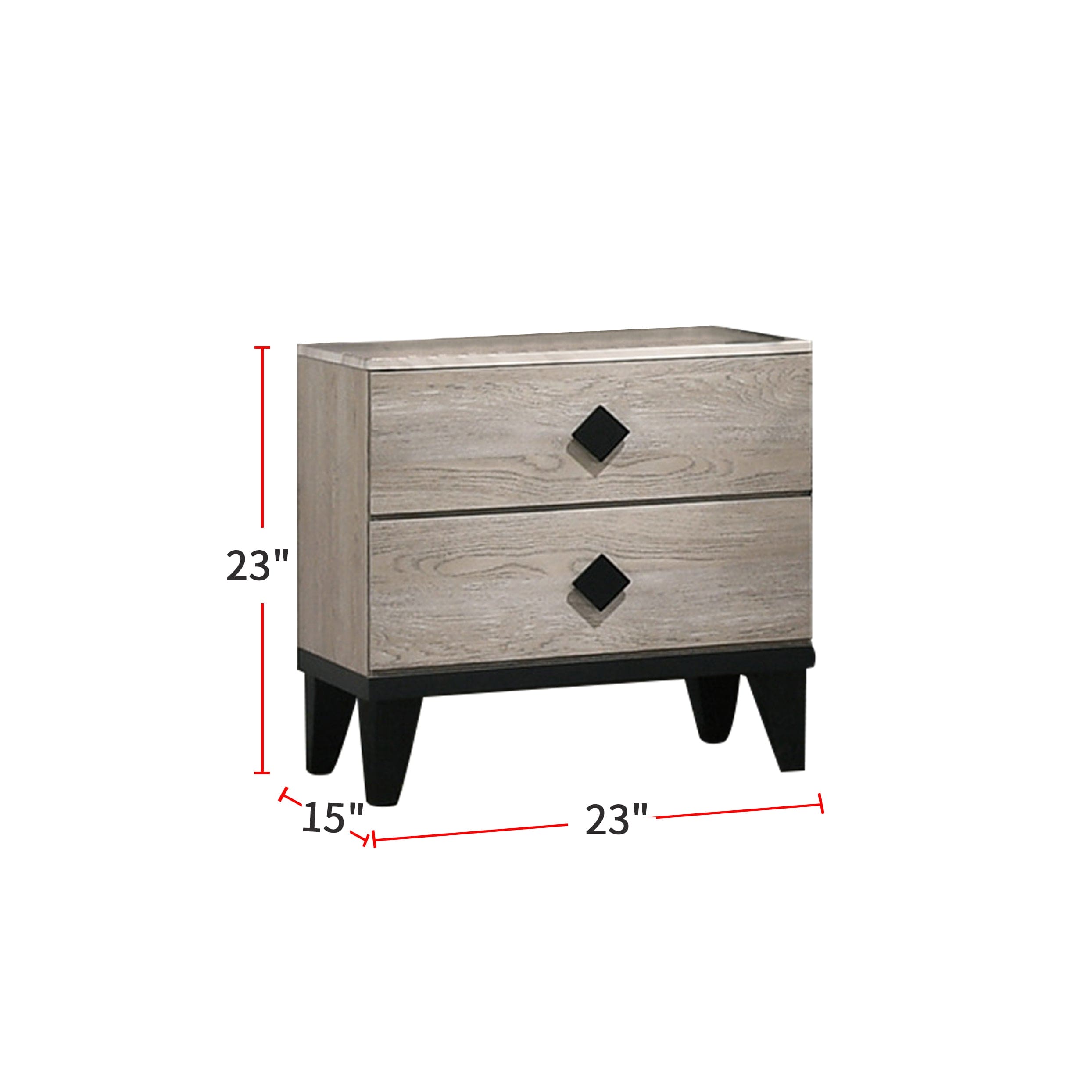 Smithson Nightstand With 2 Drawers Storage in Cream Finish