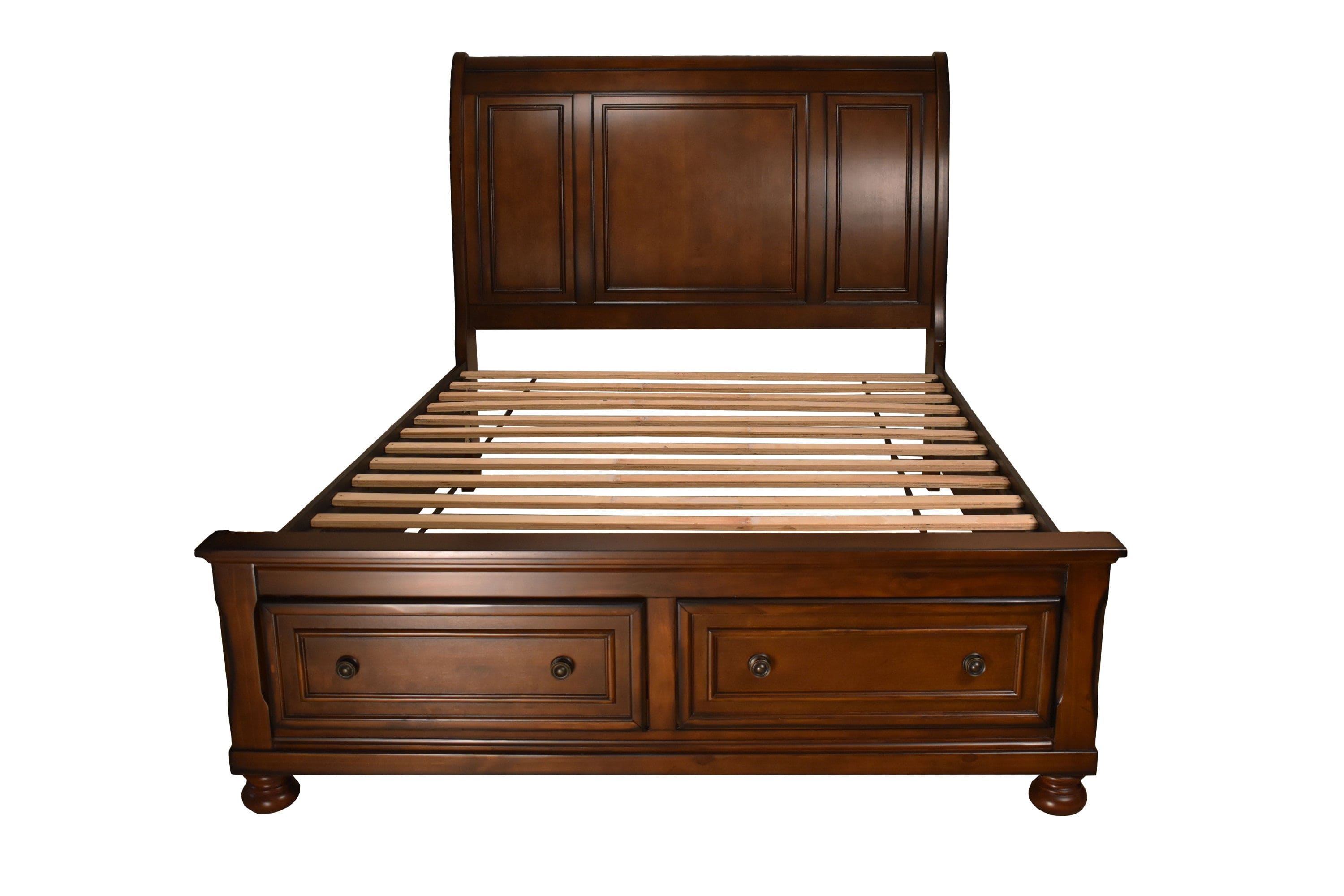 Baltimore Queen Storage Platform Bed Made with Wood in Dark Walnut