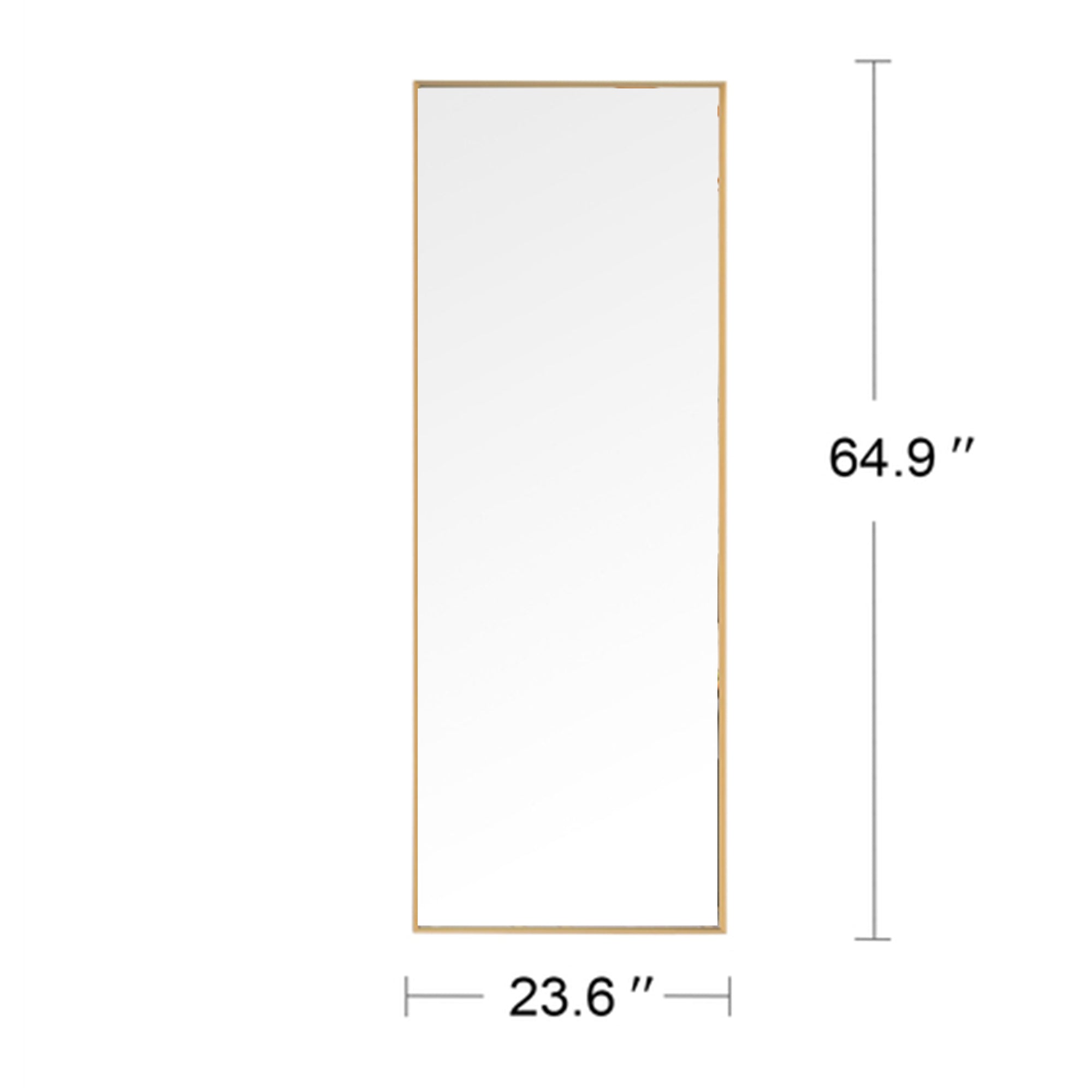 Wall-Mounted Alloy Frame Full Length Mirror, Golden