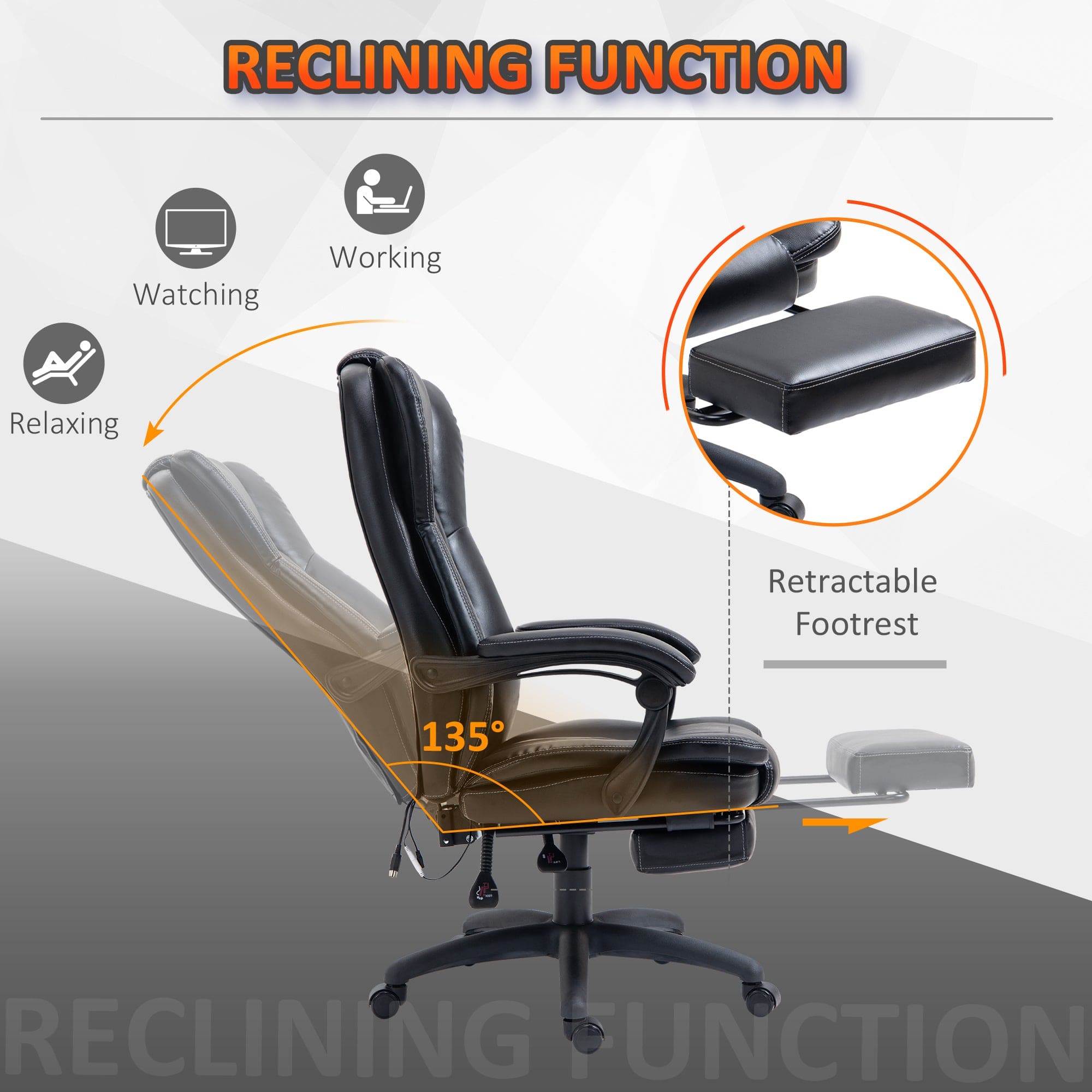 Back Massage Office Chair, Black