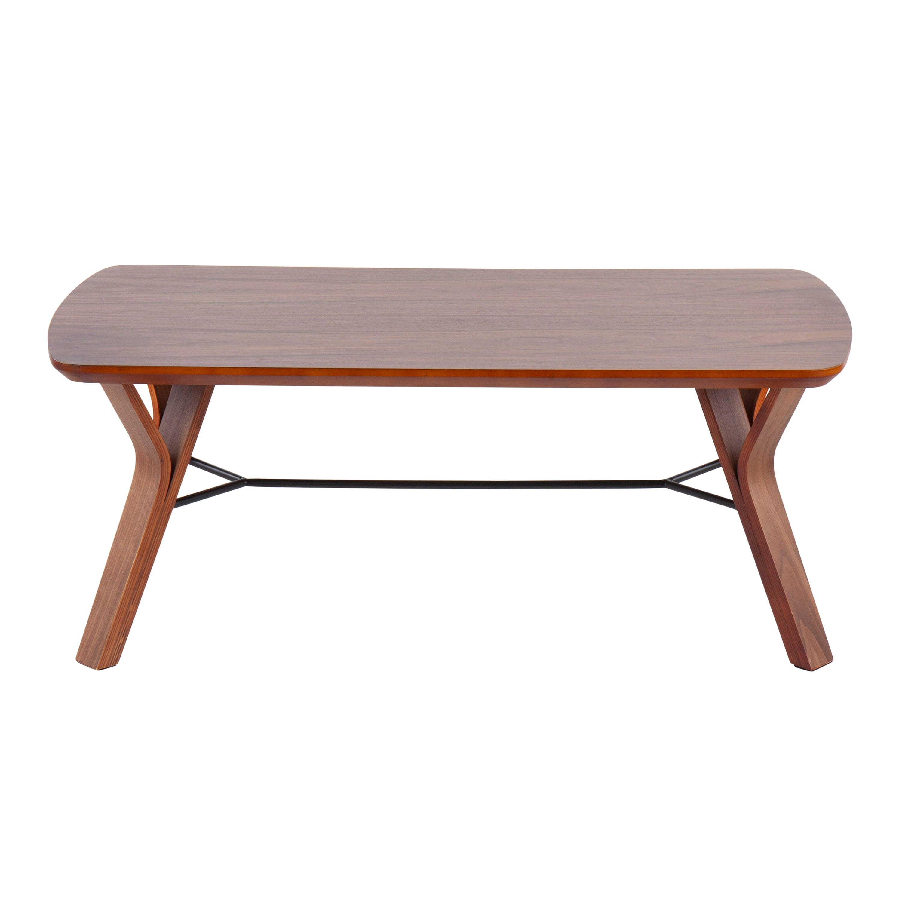 Folia Mid-Century Modern Bench in Walnut Wood by LumiSource