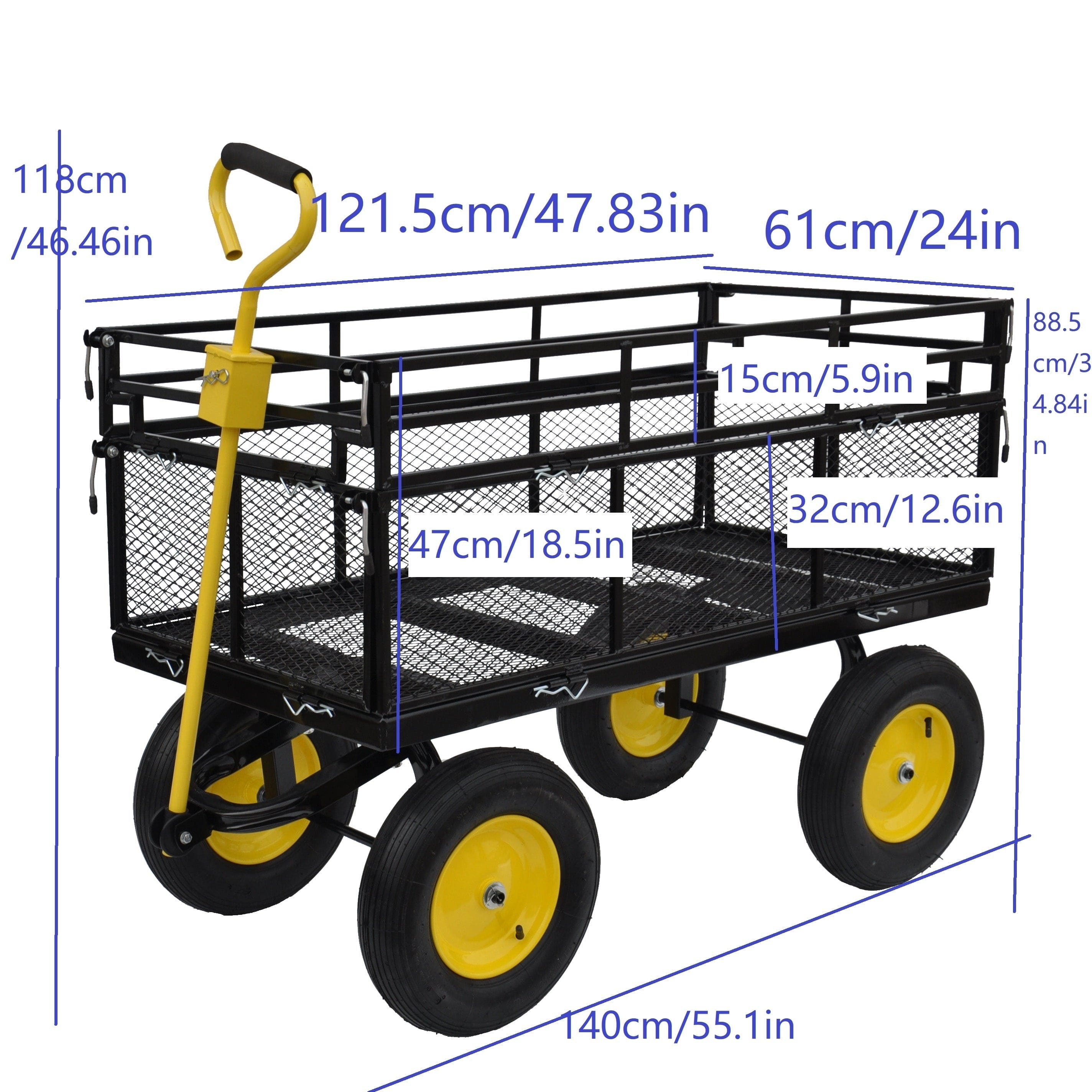 Wagon Cart Garden cart trucks make it easier to transport firewood Yellow+Black