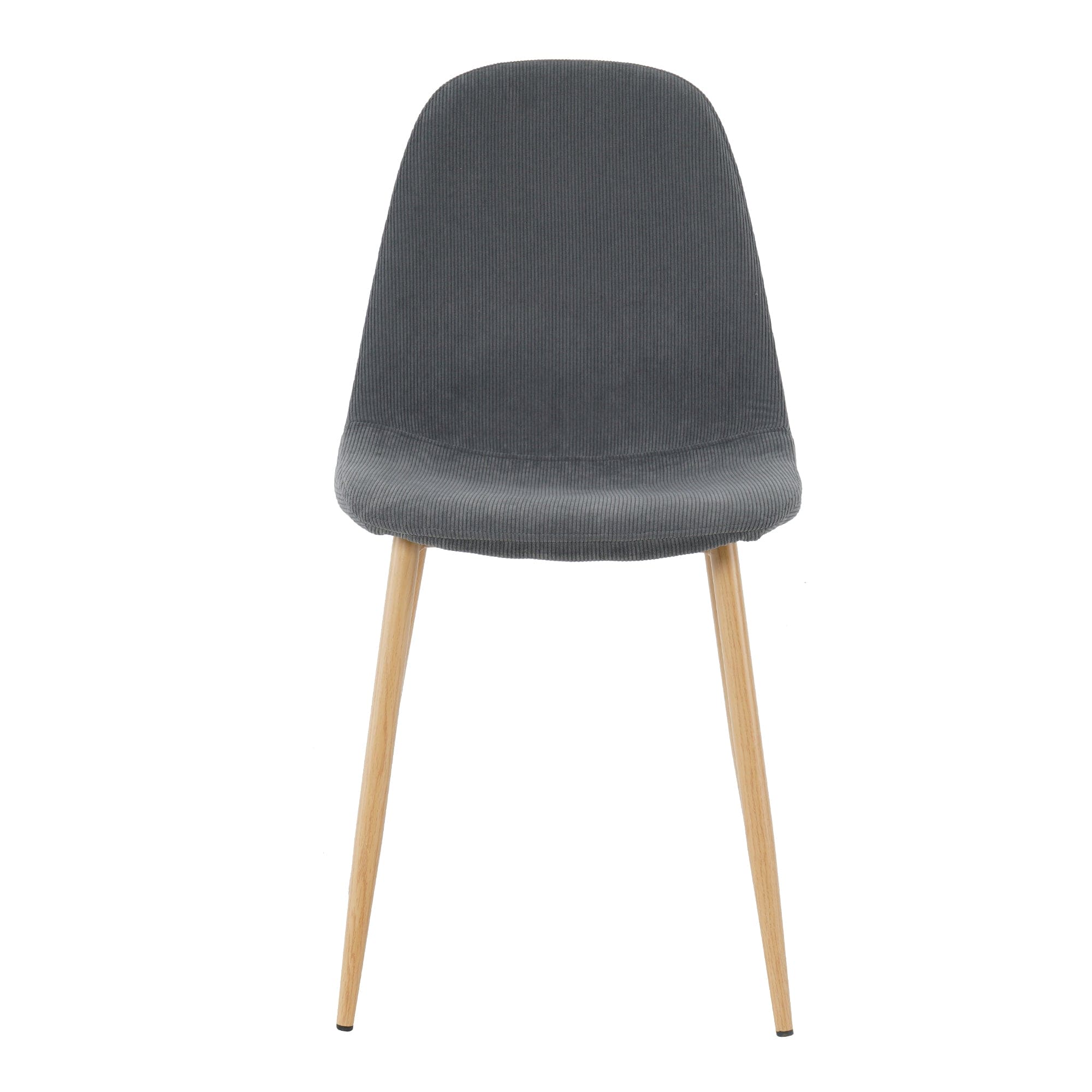 Deep Grey Modern Fabric Chairs with wood-transfer Metal Leg set of 4