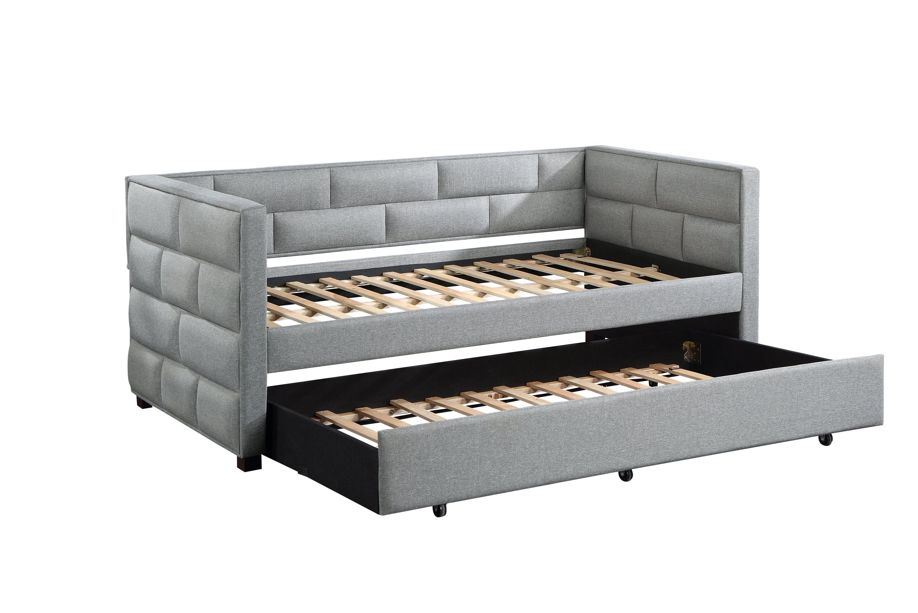 ACME Ebbo Daybed & Trundle (T/T), Gray Fabric BD00955