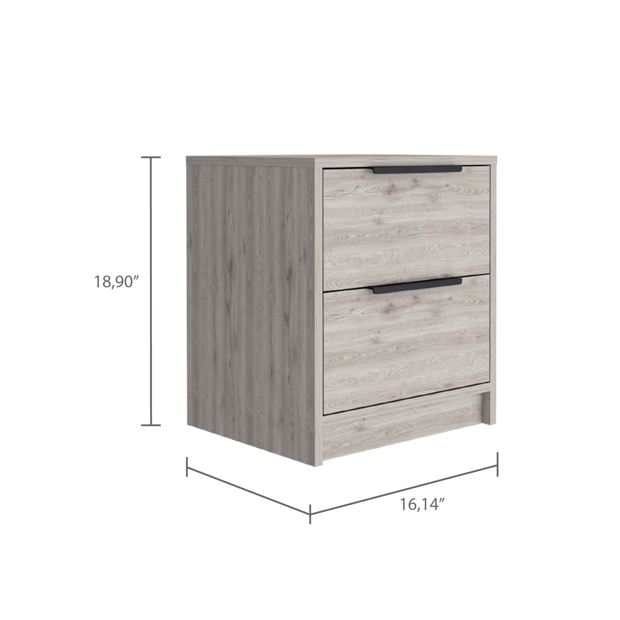 Cannon 2-Drawer Nightstand Light Grey