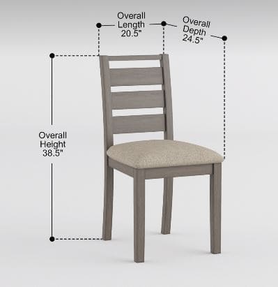 Weathered Gray Finish Rustic Style Dining Side Chair 2pc Set Upholstered Seat Transitional Framing Wooden Furniture