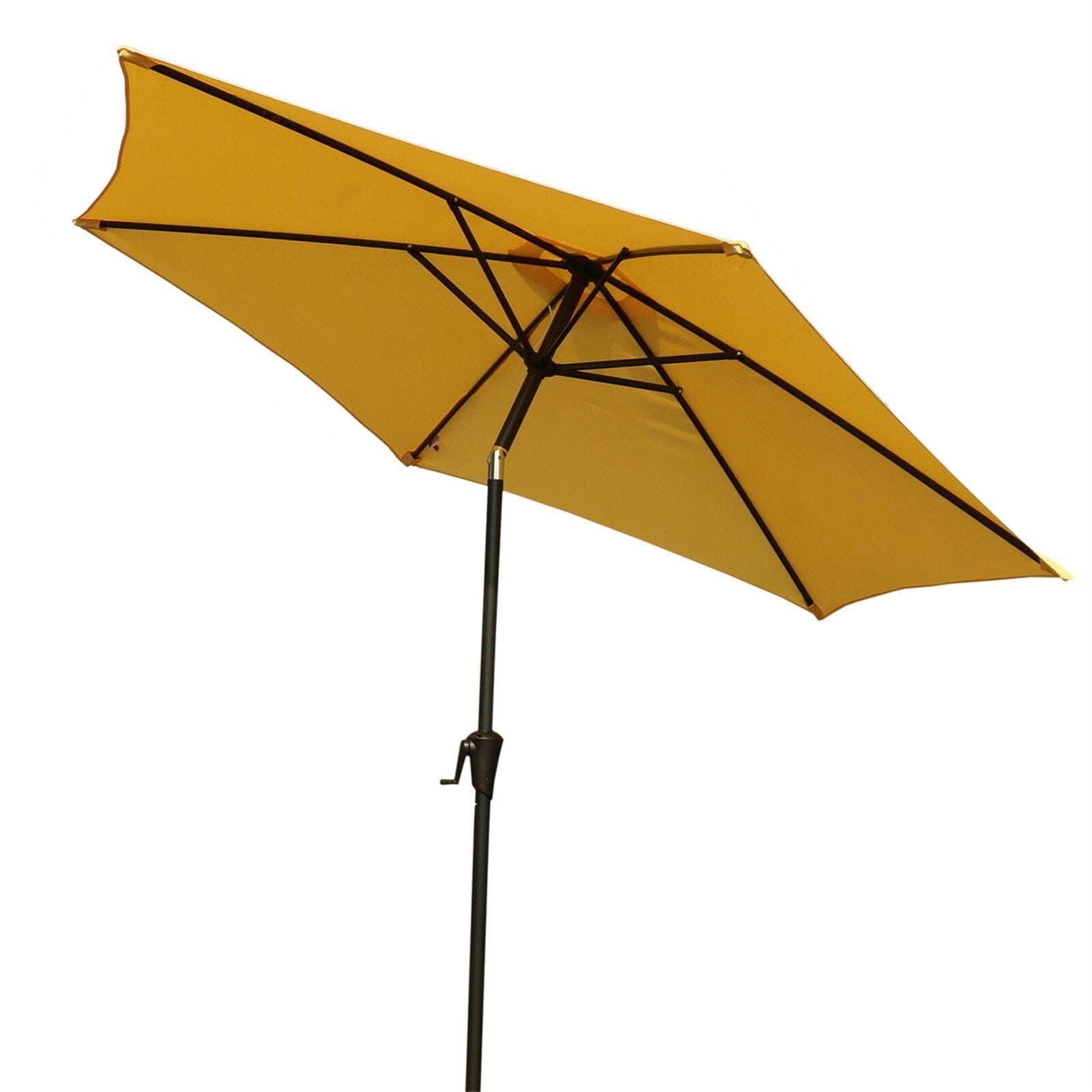 8.8 feet Outdoor Aluminum Patio Umbrella, Patio Umbrella, Market Umbrella with 42 Pound Square Resin Umbrella Base, Push Button Tilt and Crank lift, Yellow