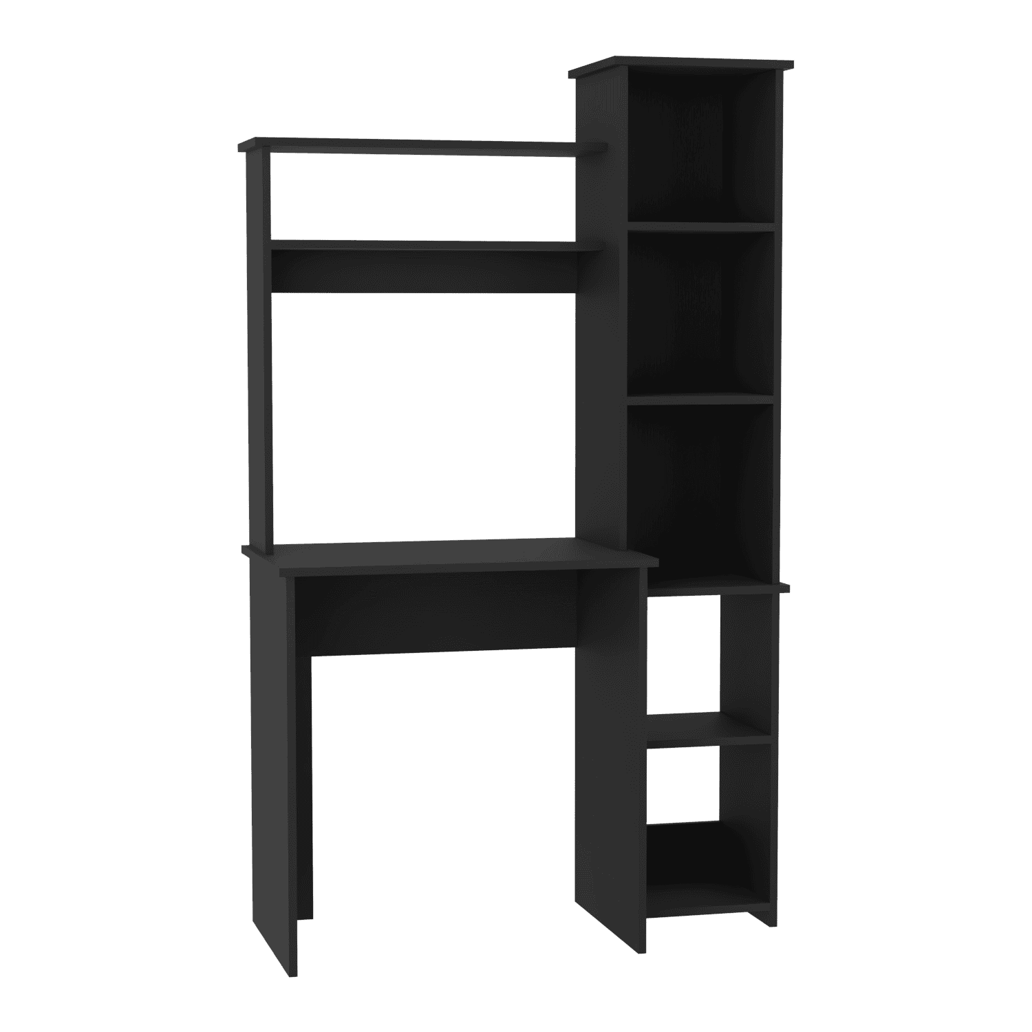 Desk Logan, Five Cubbies, Black Wengue Finish