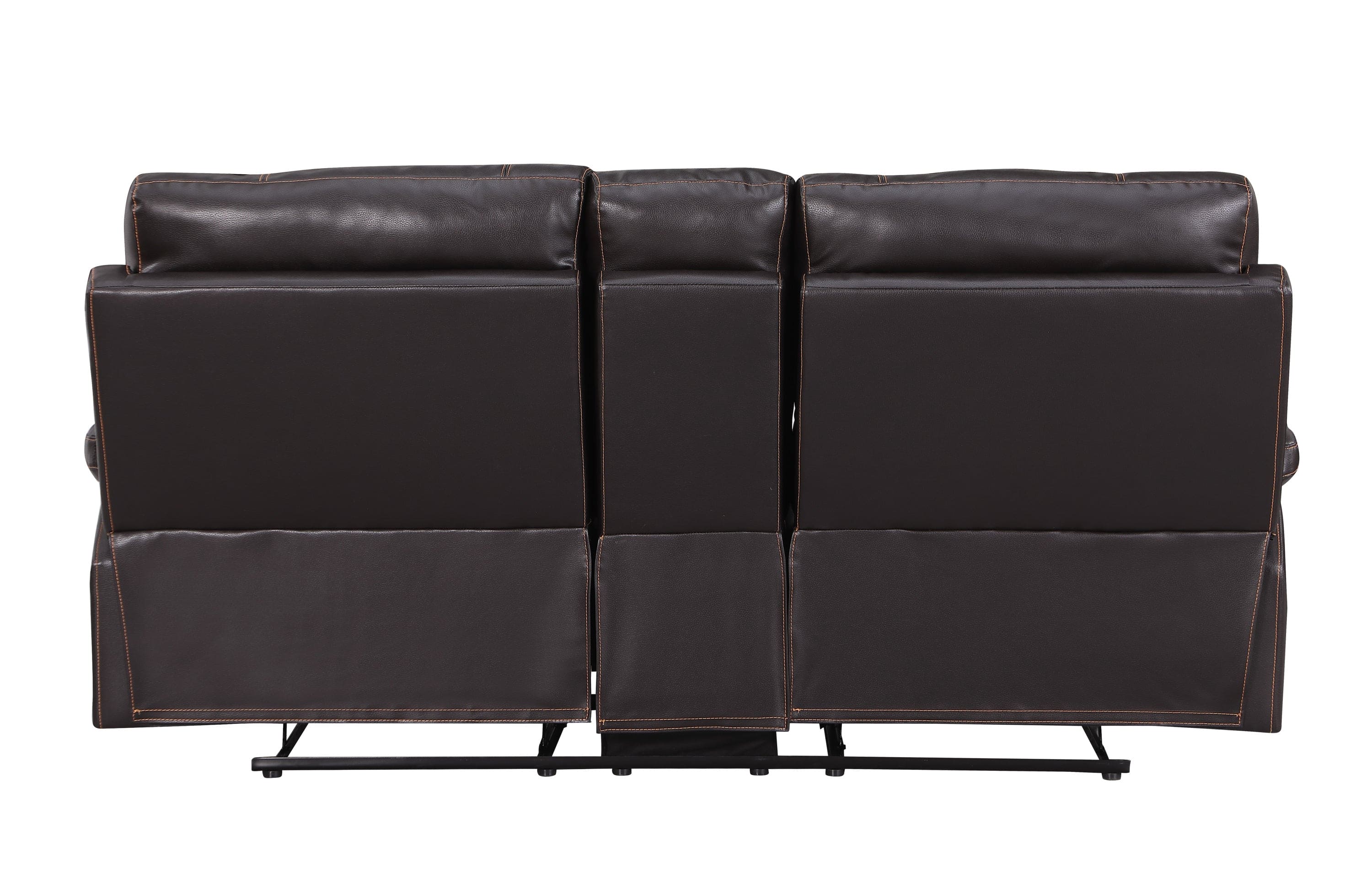 Global United Leather-Air Recliining  Console Loveseat