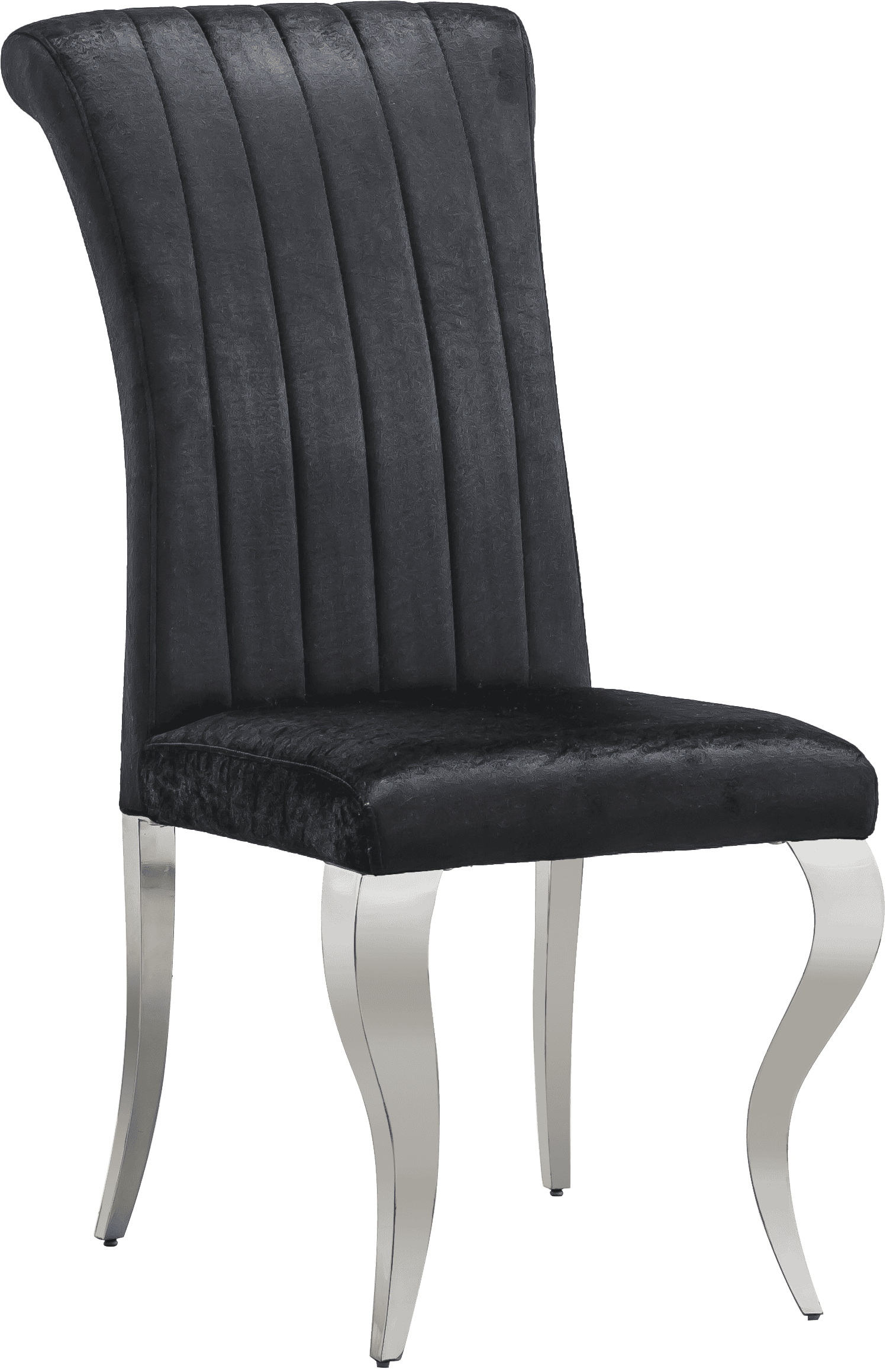 Modern Velvet Dining Chairs Set of 2, Upholstered Accent Armless Chairs with Stripe Backrest