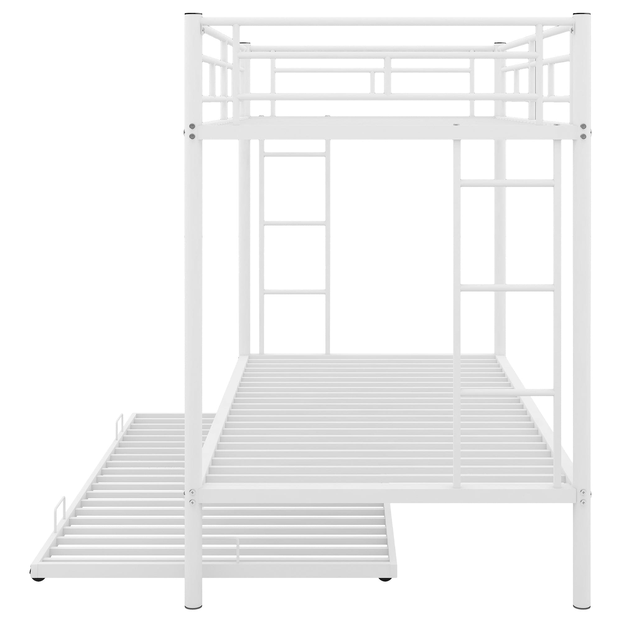 Twin over Twin Bunk Bed with Trundle, White(OLD SKU:MF192387AAK)