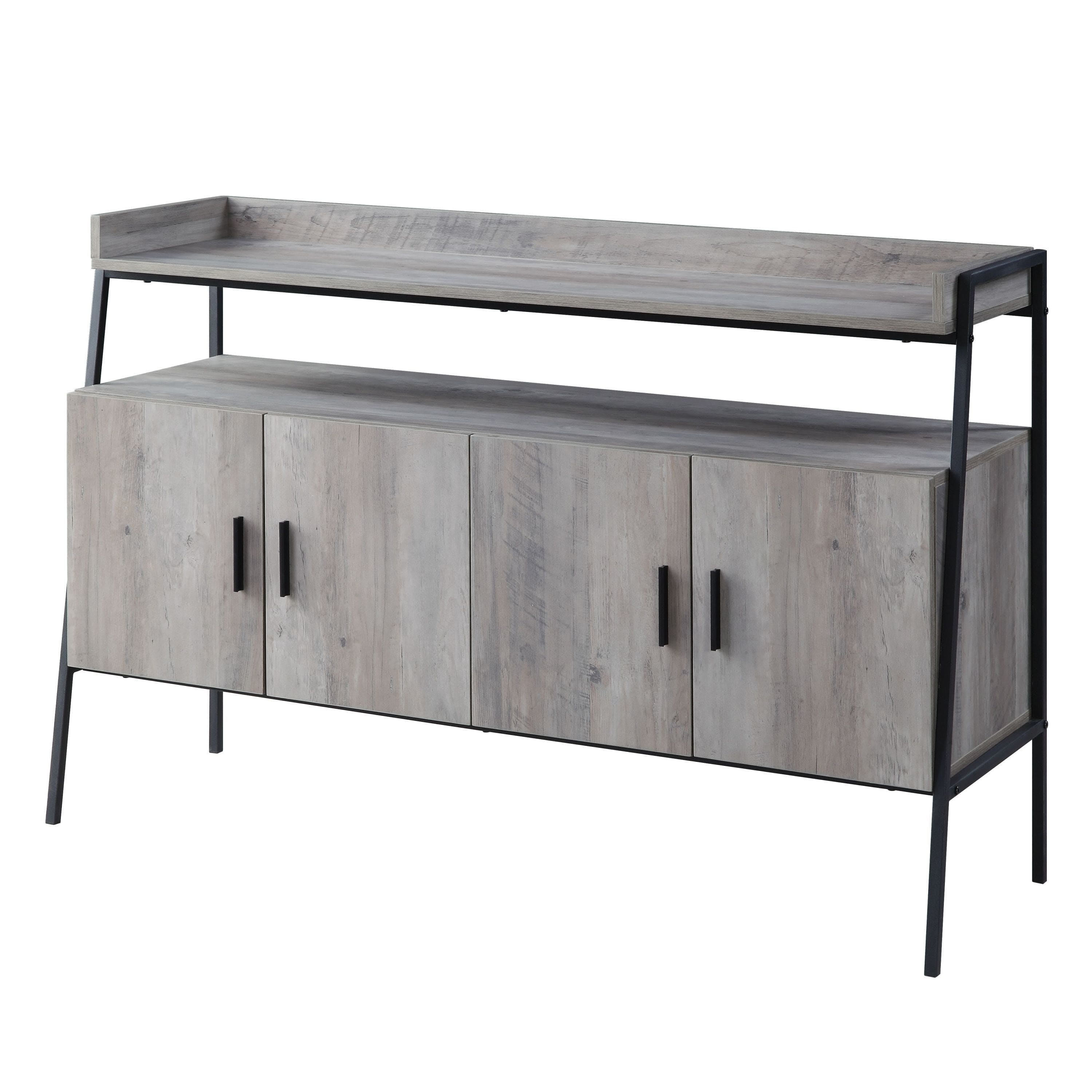 ACME Samiya TV Stand , Gray Oak & Black Finish LV00151