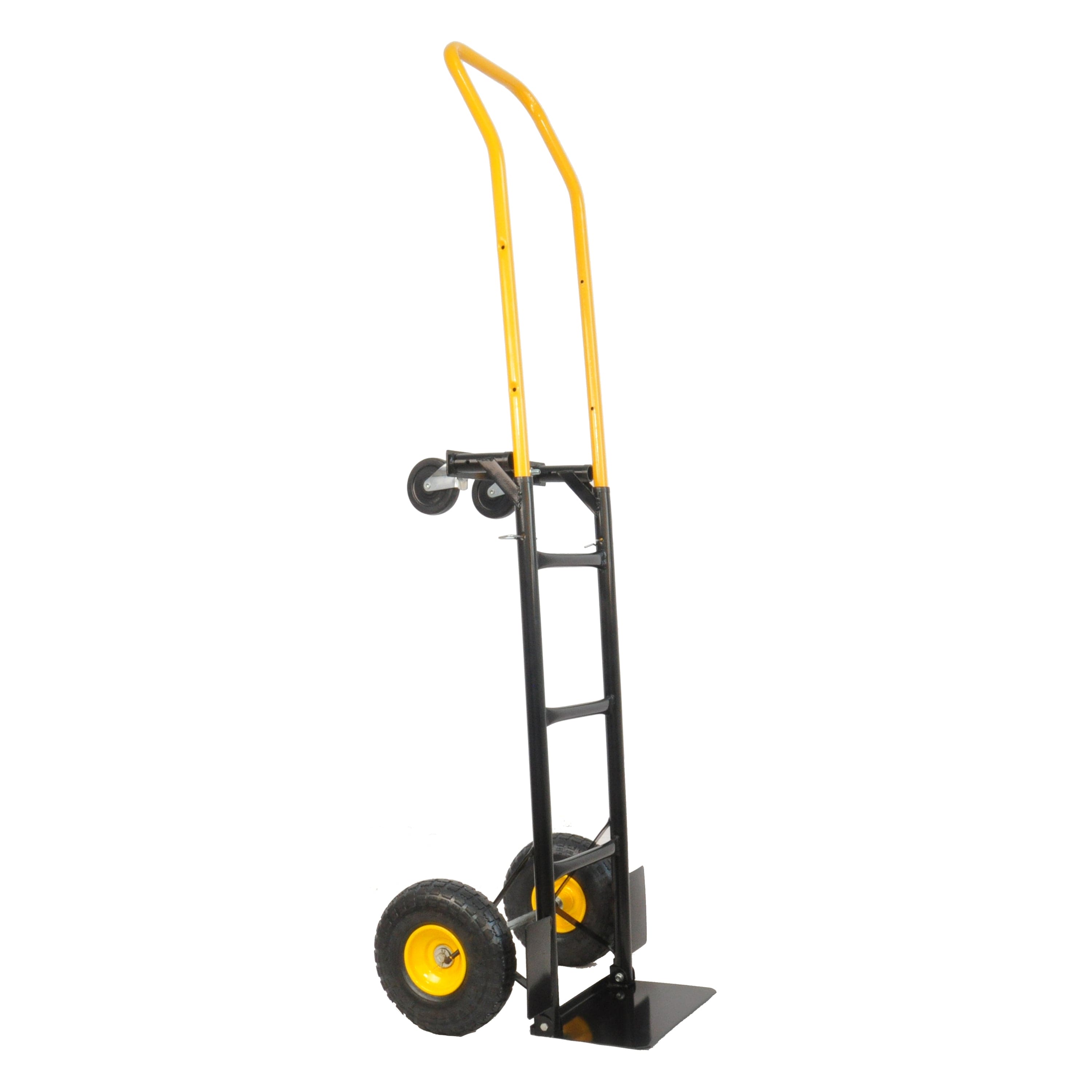 HT1006BK-YL   Hand Truck Dual Purpose 2 Wheel Dolly Cart and 4 Wheel Push Cart with Swivel Wheels 330 Lbs Capacity Heavy Duty Platform Cart for Moving/Warehouse/Garden/Grocery