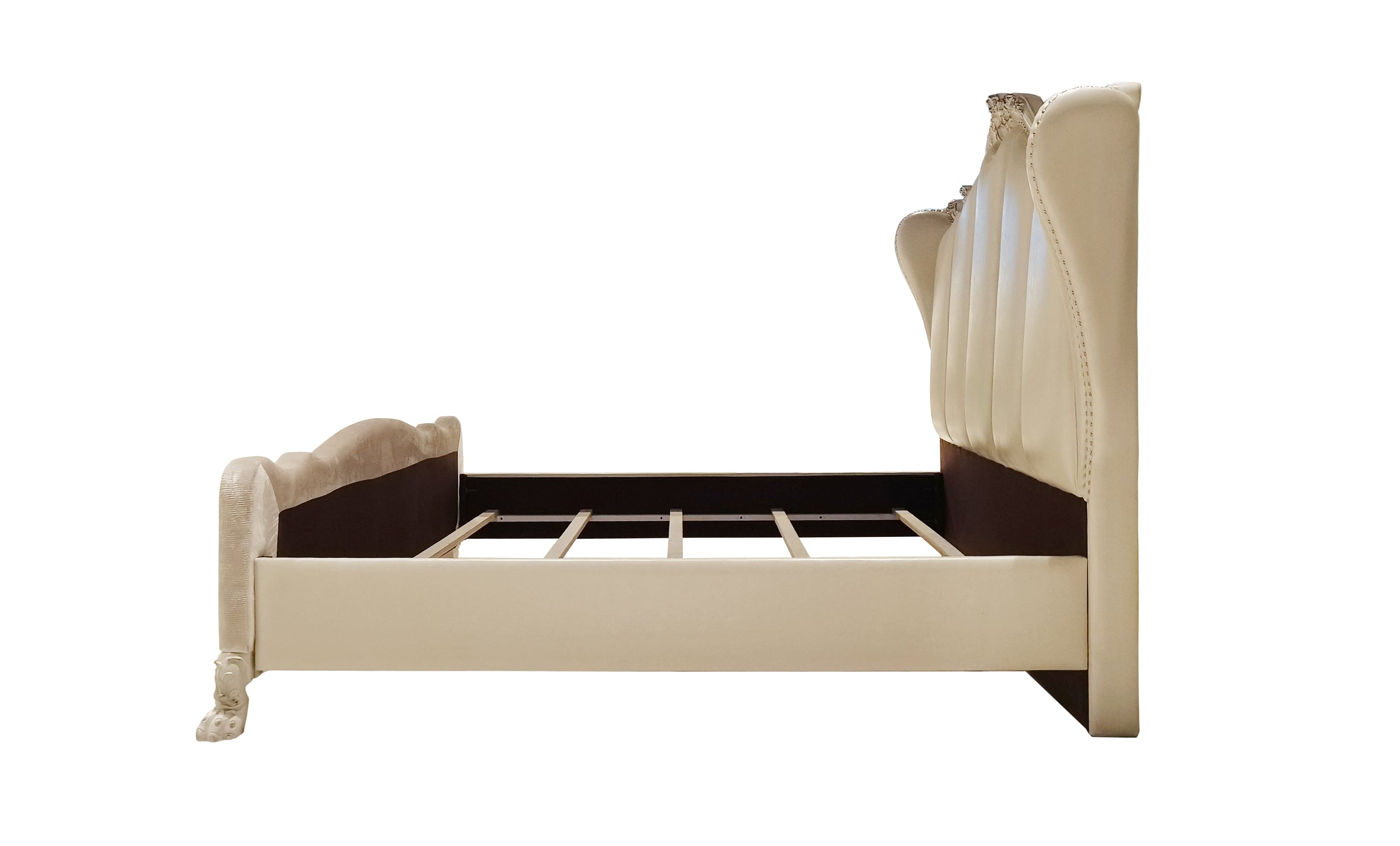 ACME Dresden  Queen Bed in PU & Bone White Finish BD01674Q