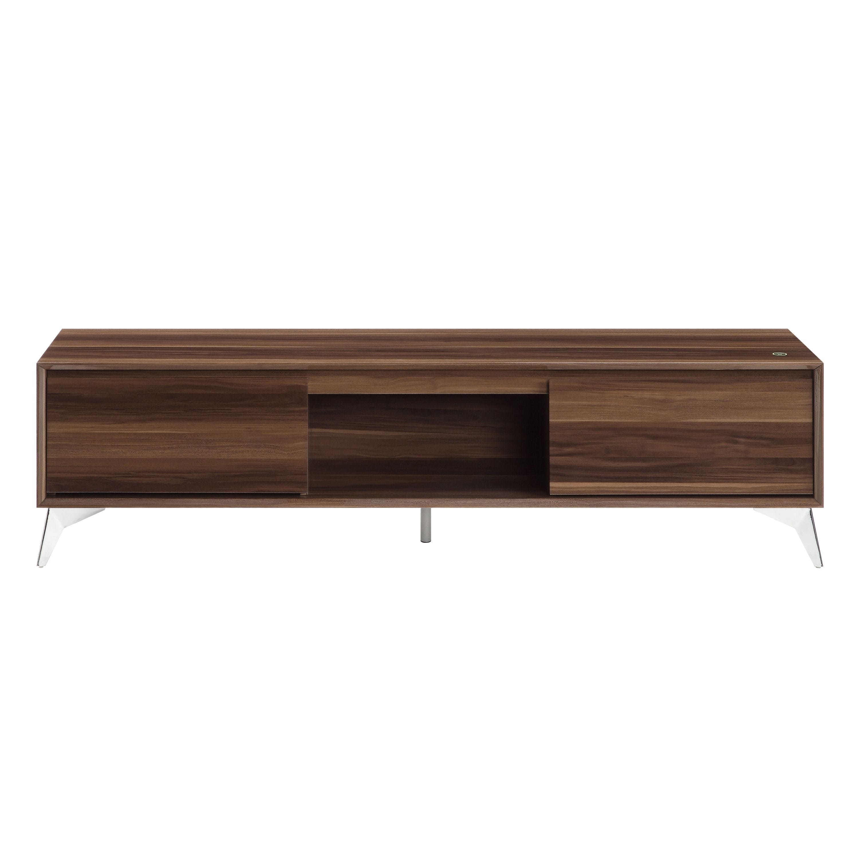 ACME Raceloma TV stand , LED, Walnut & Chrome Finish 91997