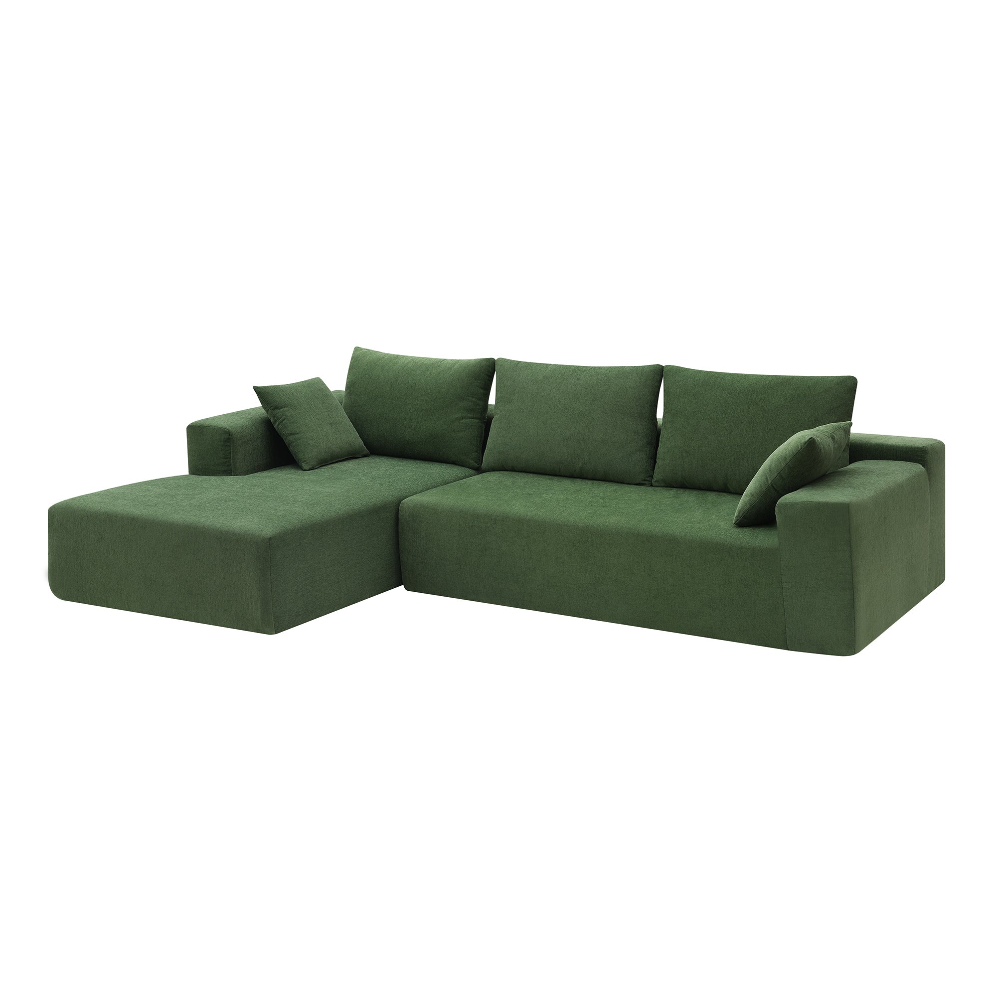 [VIDEO provided] [New] 109*68" Modular Sectional Living Room Sofa Set, Modern Minimalist Style Couch, Upholstered Sleeper Sofa for Living Room, Bedroom, Salon, 2 PC Free Combination, L-Shape, Green