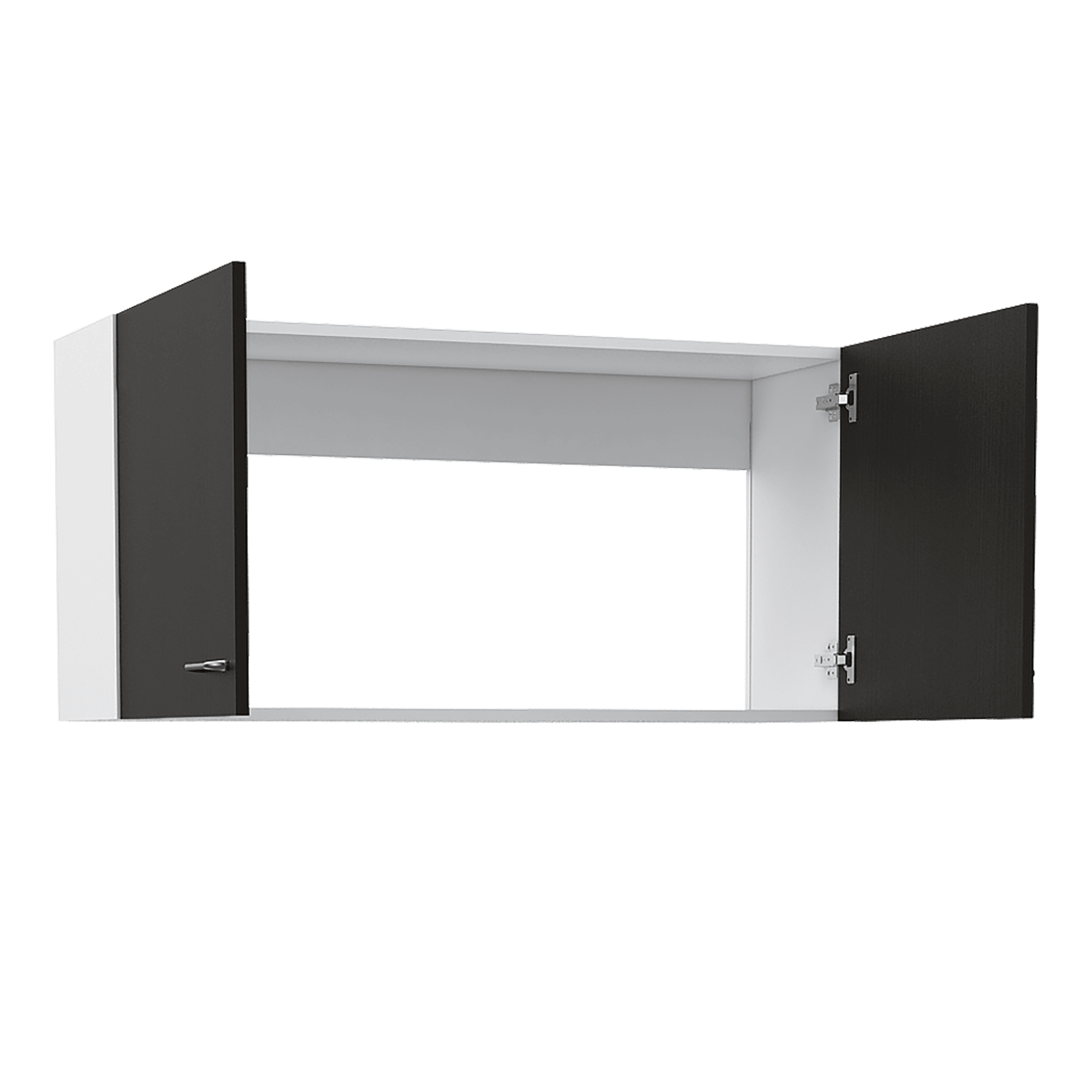 Wall Cabinet Toran, Two Shelves, Double Door, Black Wengue Finish