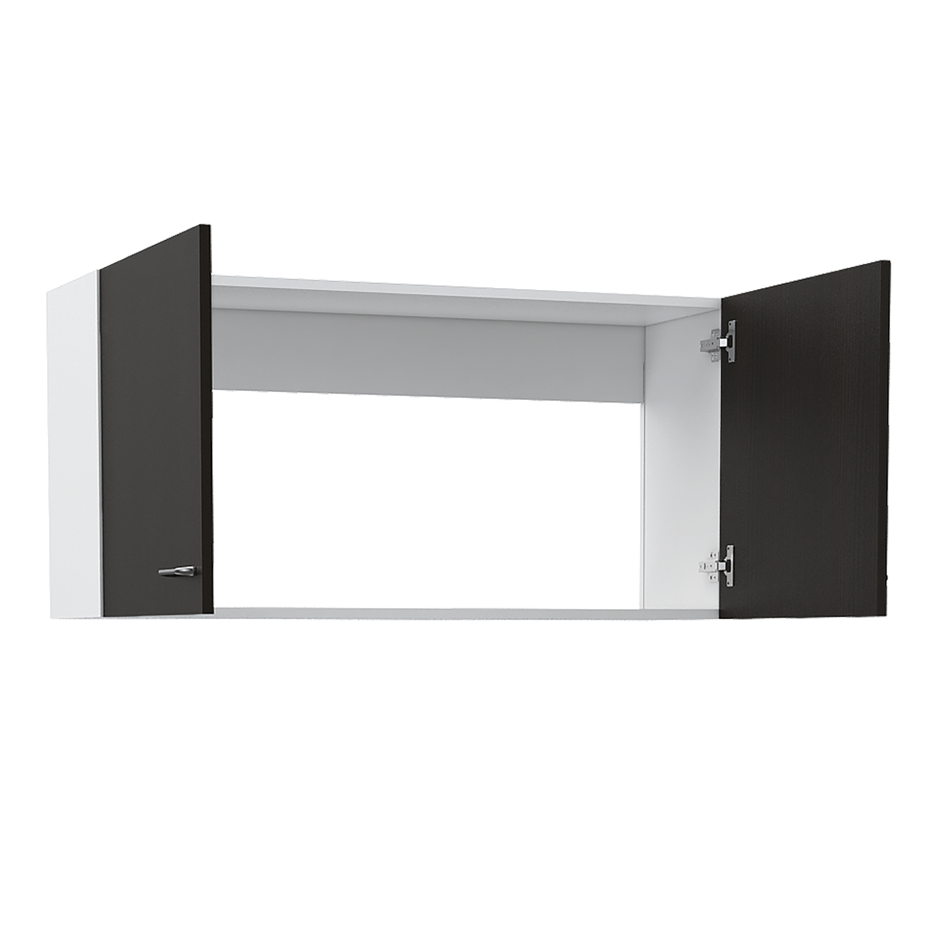 Wall Cabinet Toran, Two Shelves, Double Door, Black Wengue Finish