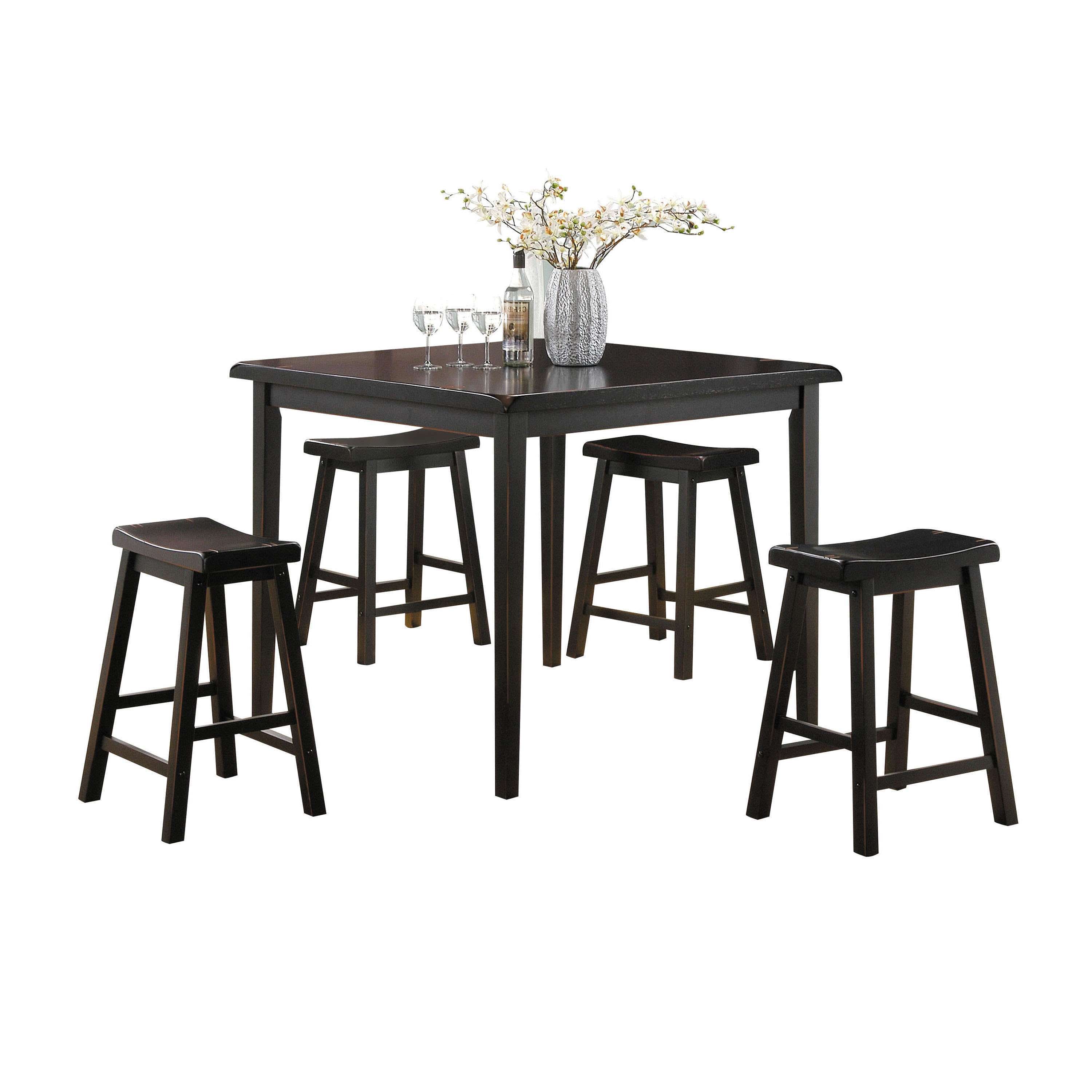 ACME Gaucho Counter Height Set (5Pc Pk) in Black 07288